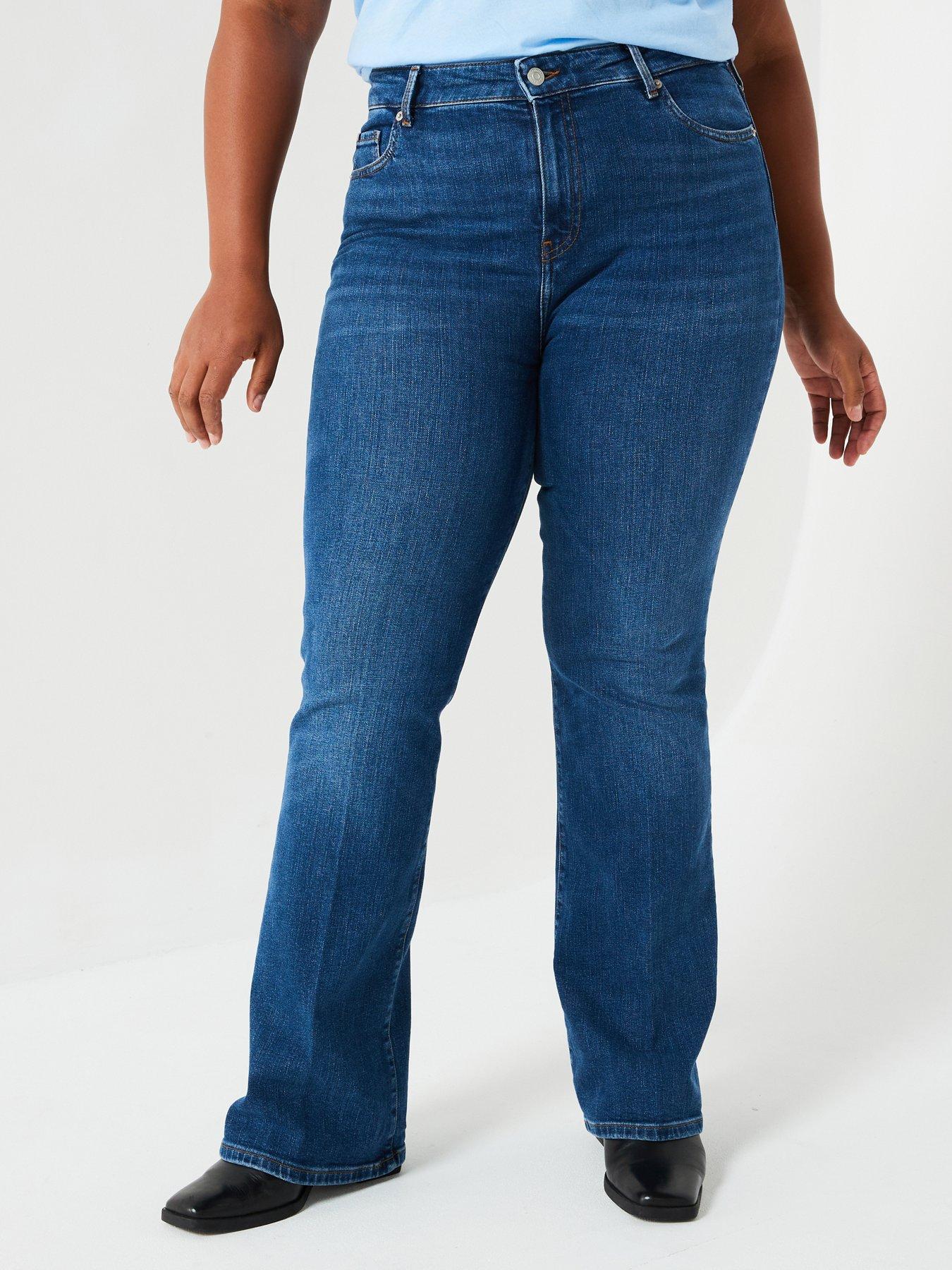 undefined Plus Midi Rise Bootcut Jean - Blue
