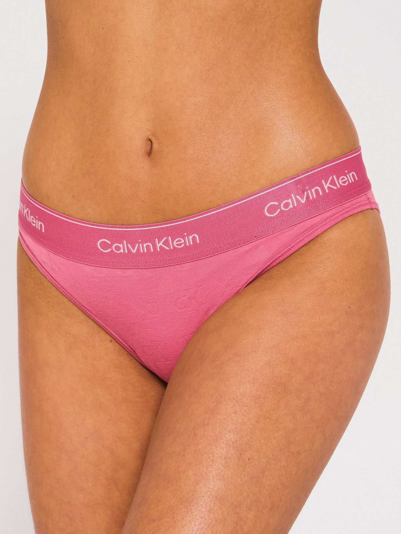 Calvin Klein Monogram Heart Brief - Pink, Pink, Size S, Women