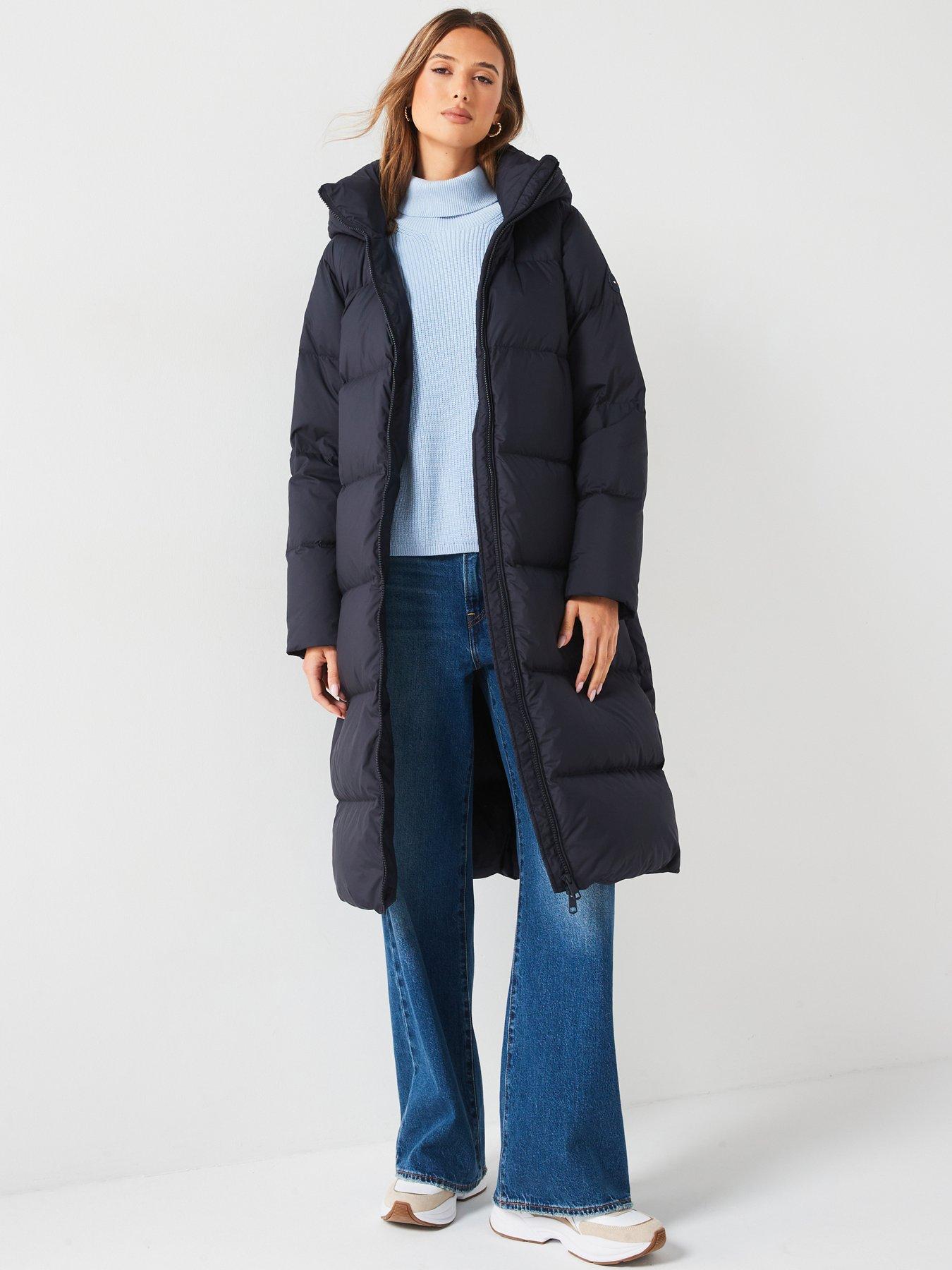 undefined Maxi Padded Coat - Navy