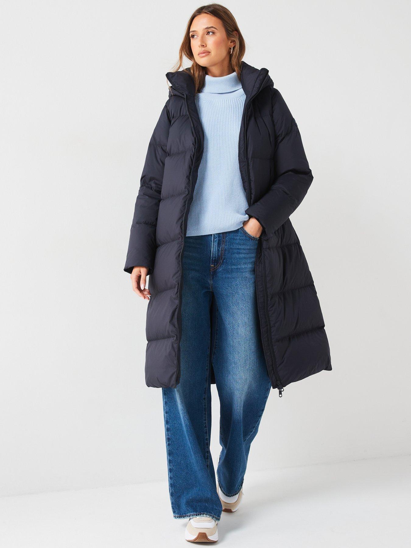 Tommy hilfiger navy padded coat sales
