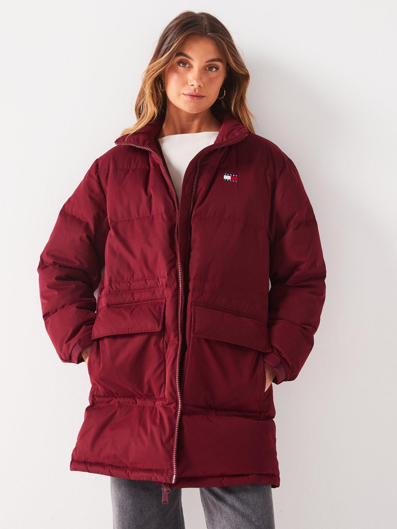 Image 6 of 6 of Tommy Jeans Alaska Mid-Length Padded Jacket - Red