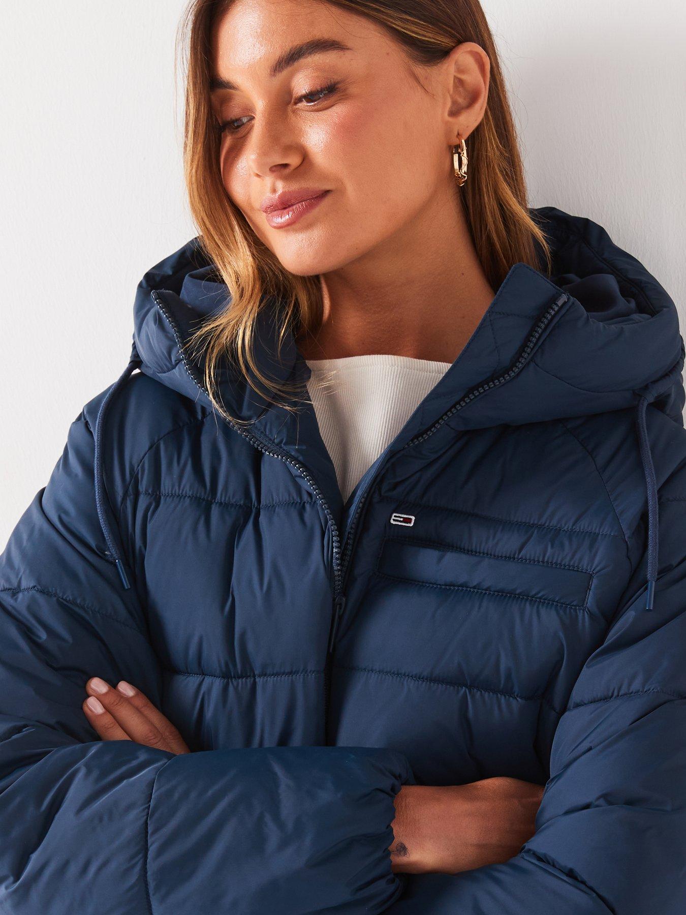 Tommy Jeans Navy Puffer Coat Womens Tommy Jeans Aspen Mid-Length