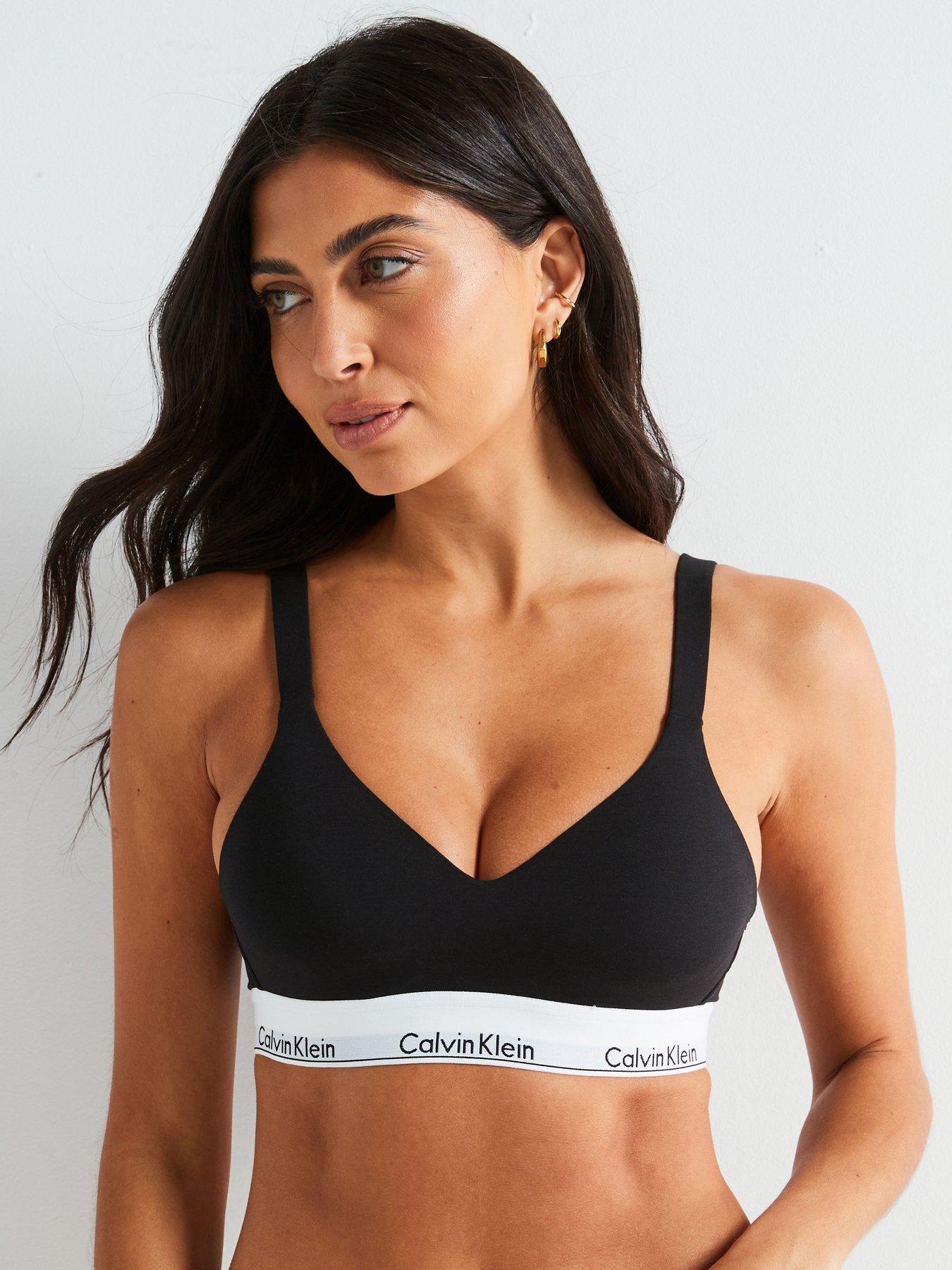 undefined Modern Cotton Lift Bralette - Black