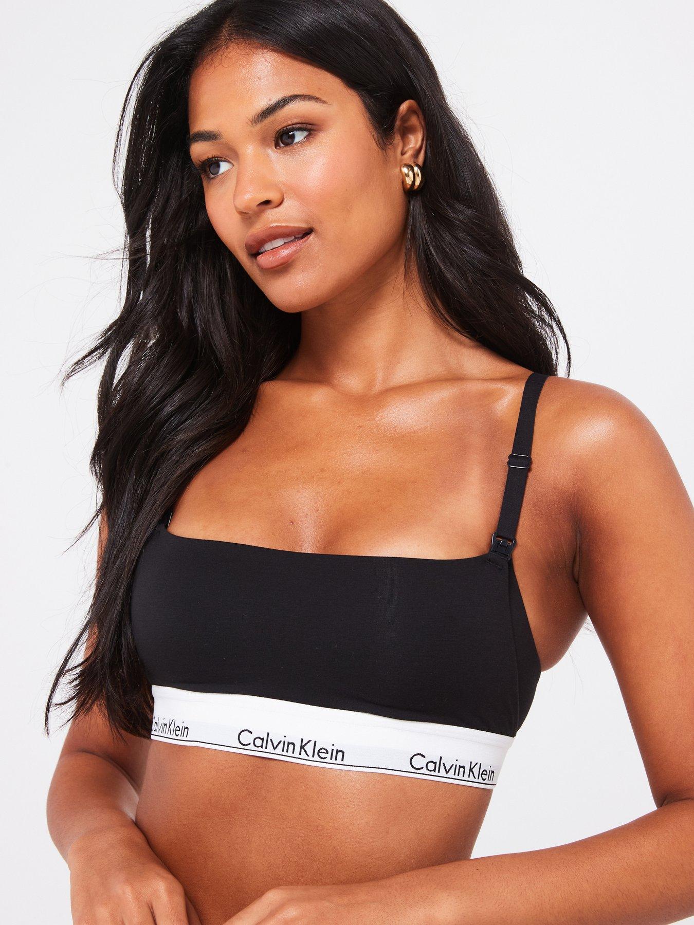 undefined Modern Cotton Maternity Bralette - Black