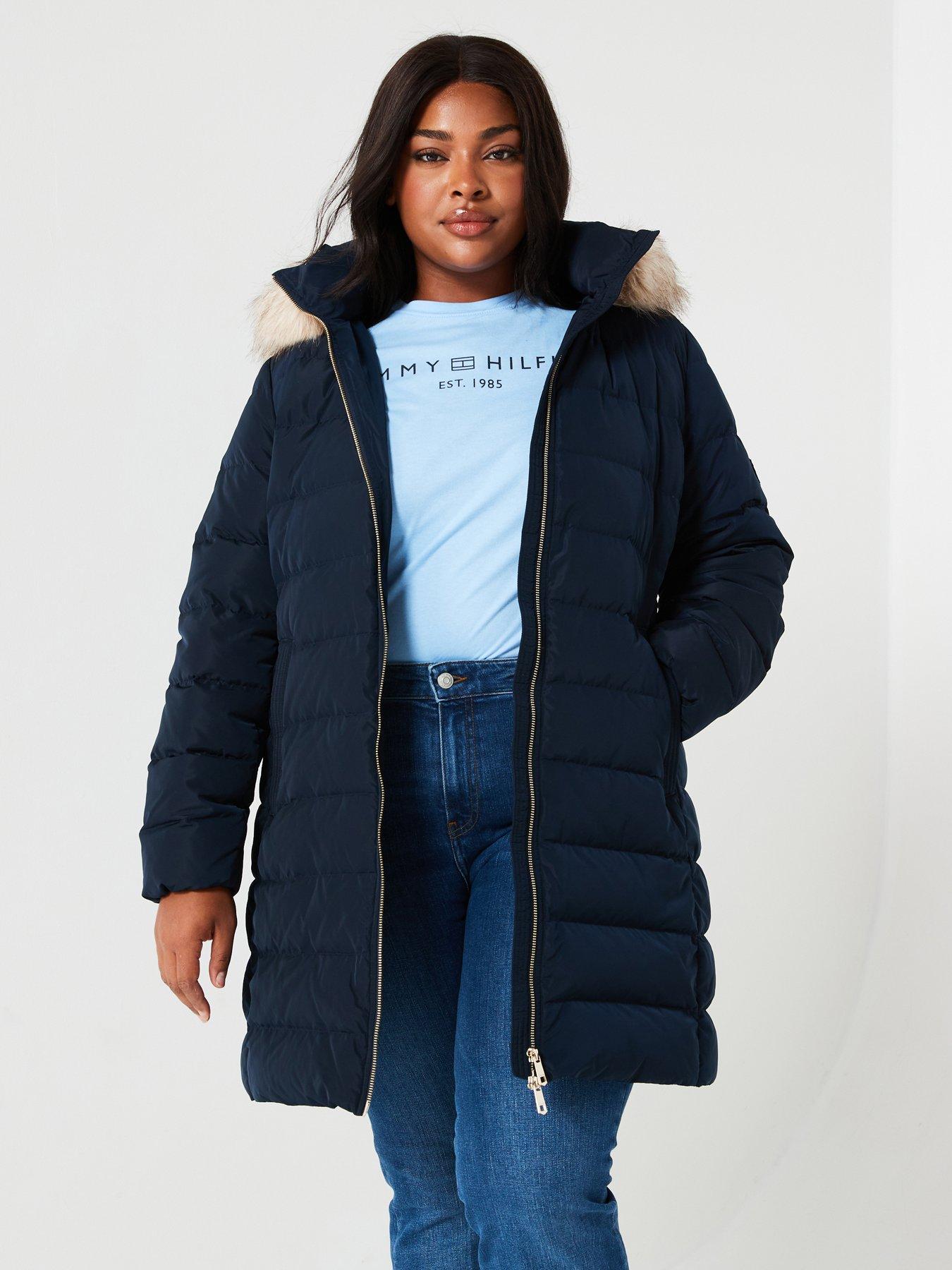 undefined Plus Tyra Heritage Coat With Fur - Navy