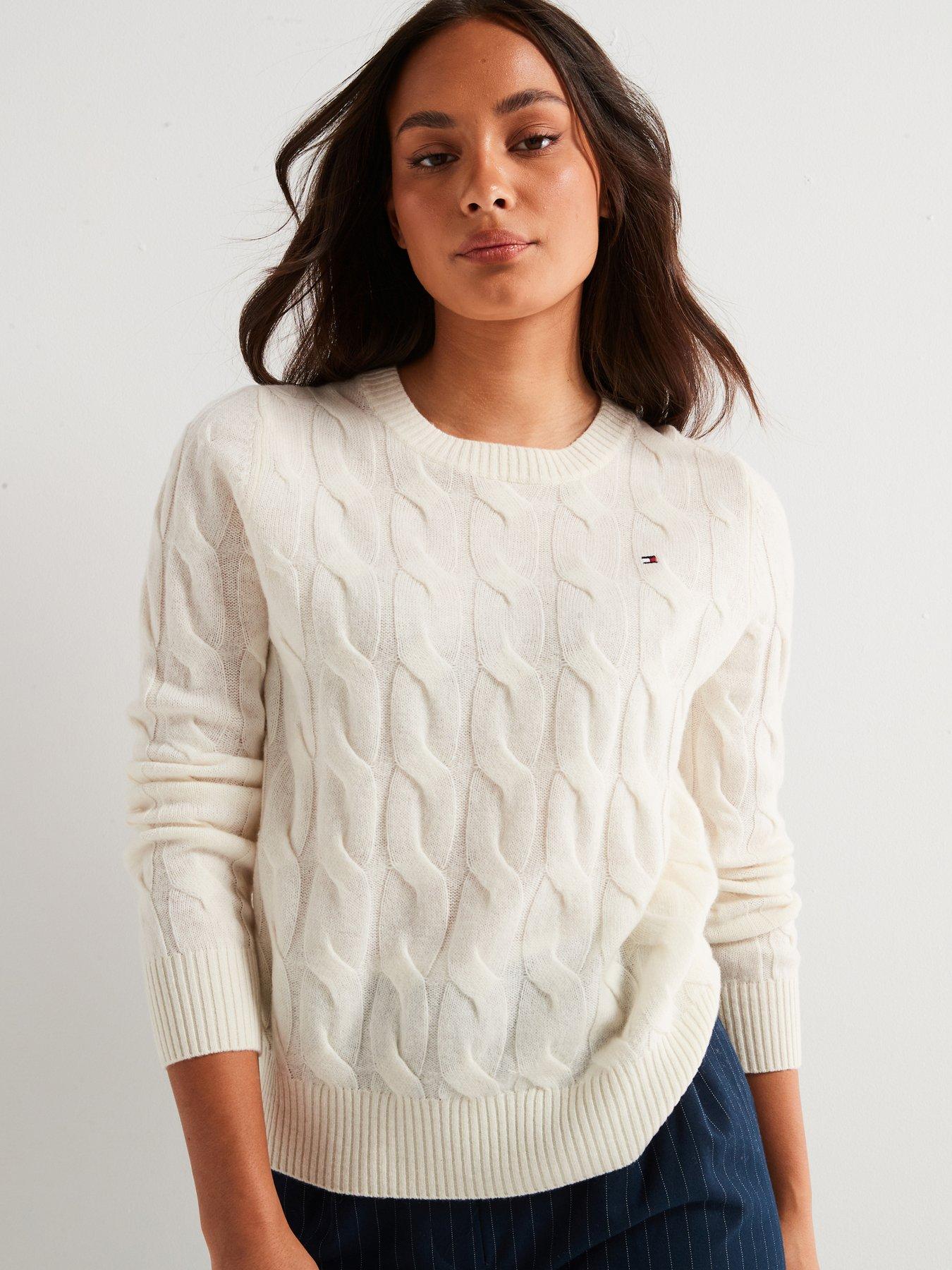 undefined Soft Wool Crew Neck Sweater - White