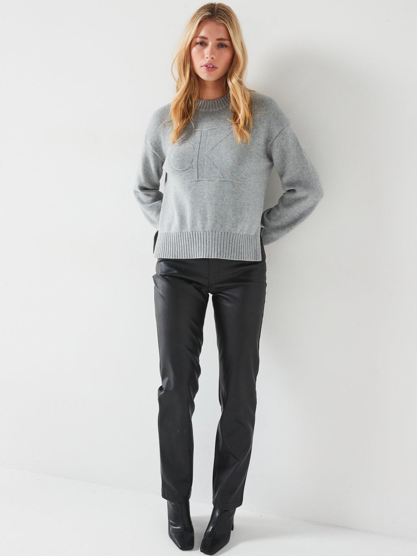 Image 3 of 5 of Calvin Klein Jeans Tonal Logo Jumper - Grey