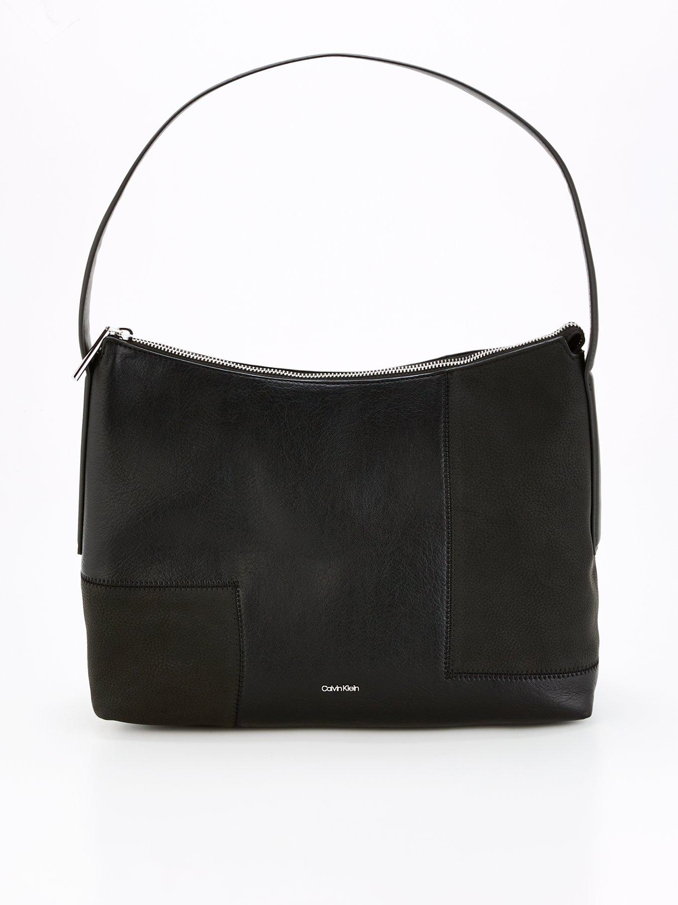 Image 1 of 4 of Calvin Klein Nubuck Block Shoulder Bag - Black