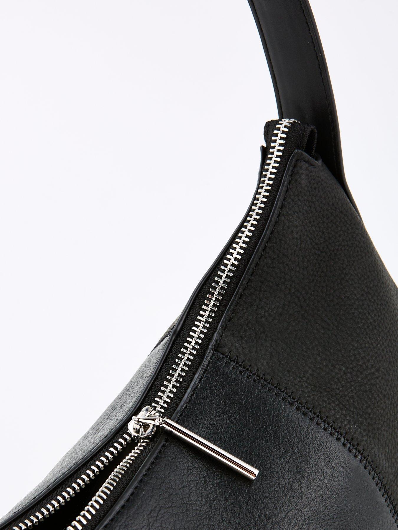 Image 4 of 4 of Calvin Klein Nubuck Block Shoulder Bag - Black