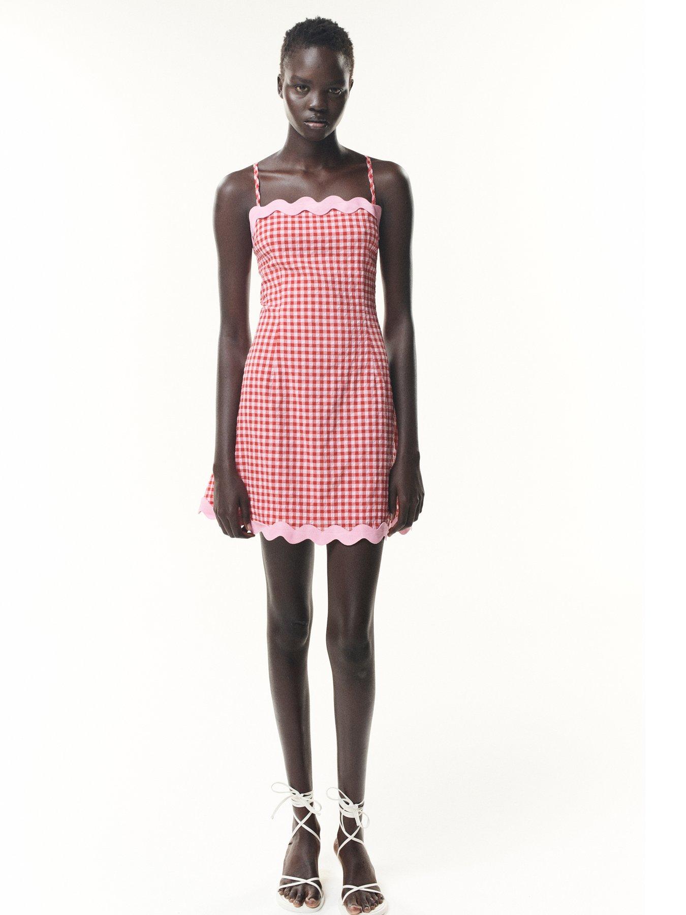 undefined Ariana Poplin Check Mini Dress