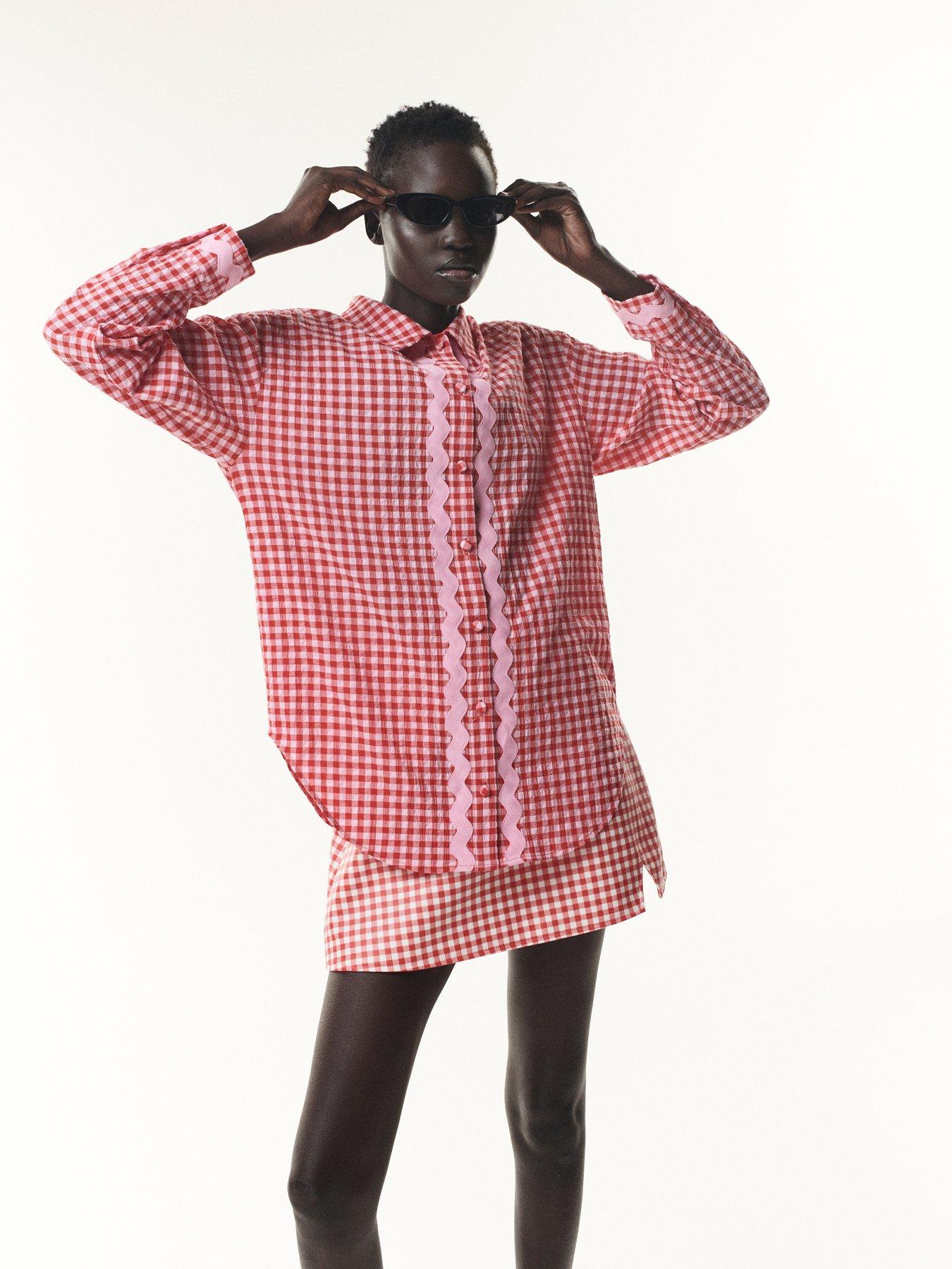 Image 4 of 6 of Olivia Rubin Arin Poplin Gingham Shirt