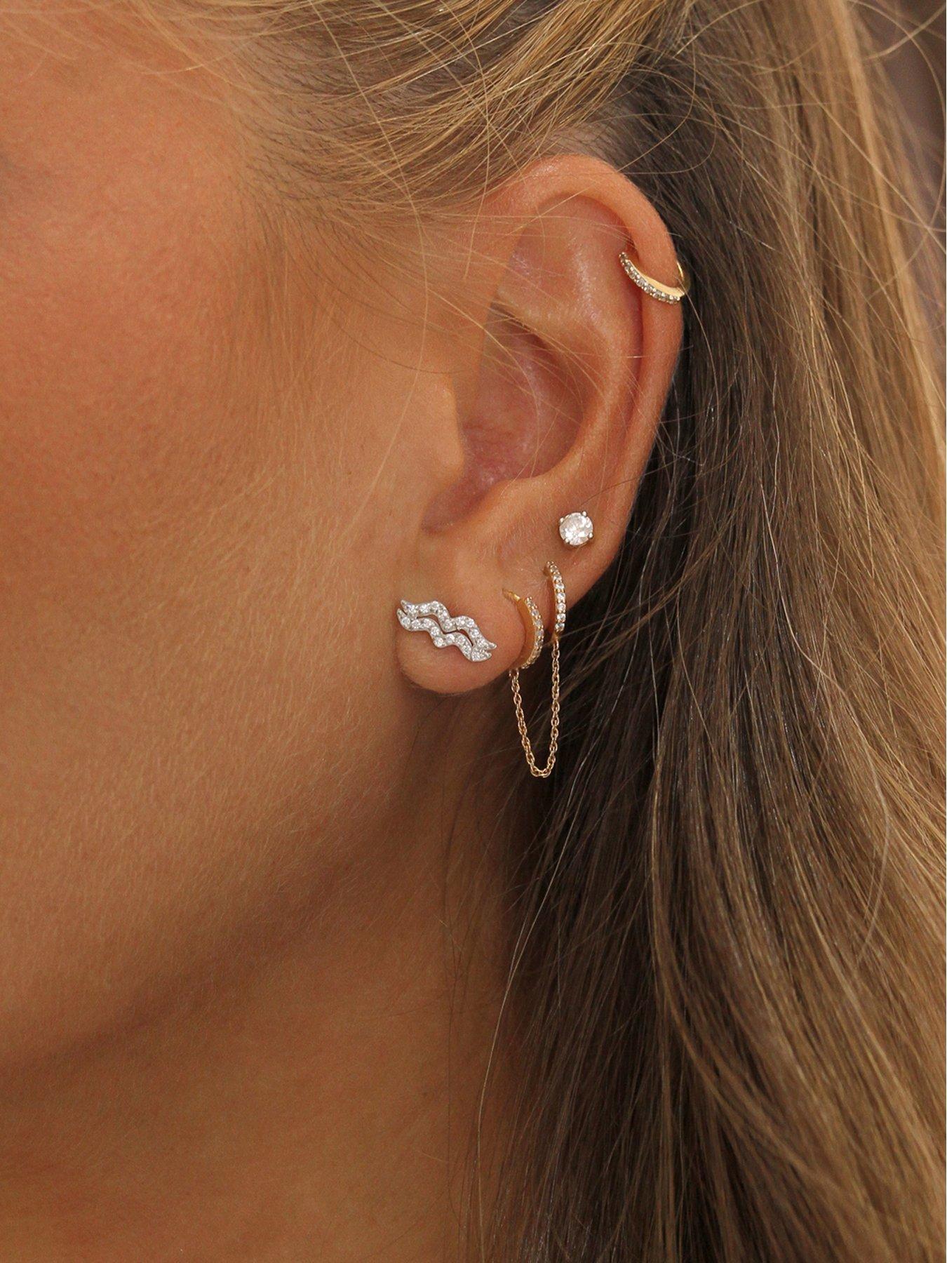 Image 2 of 7 of Say It With Silver Zodiac Earrings With CZ Stones