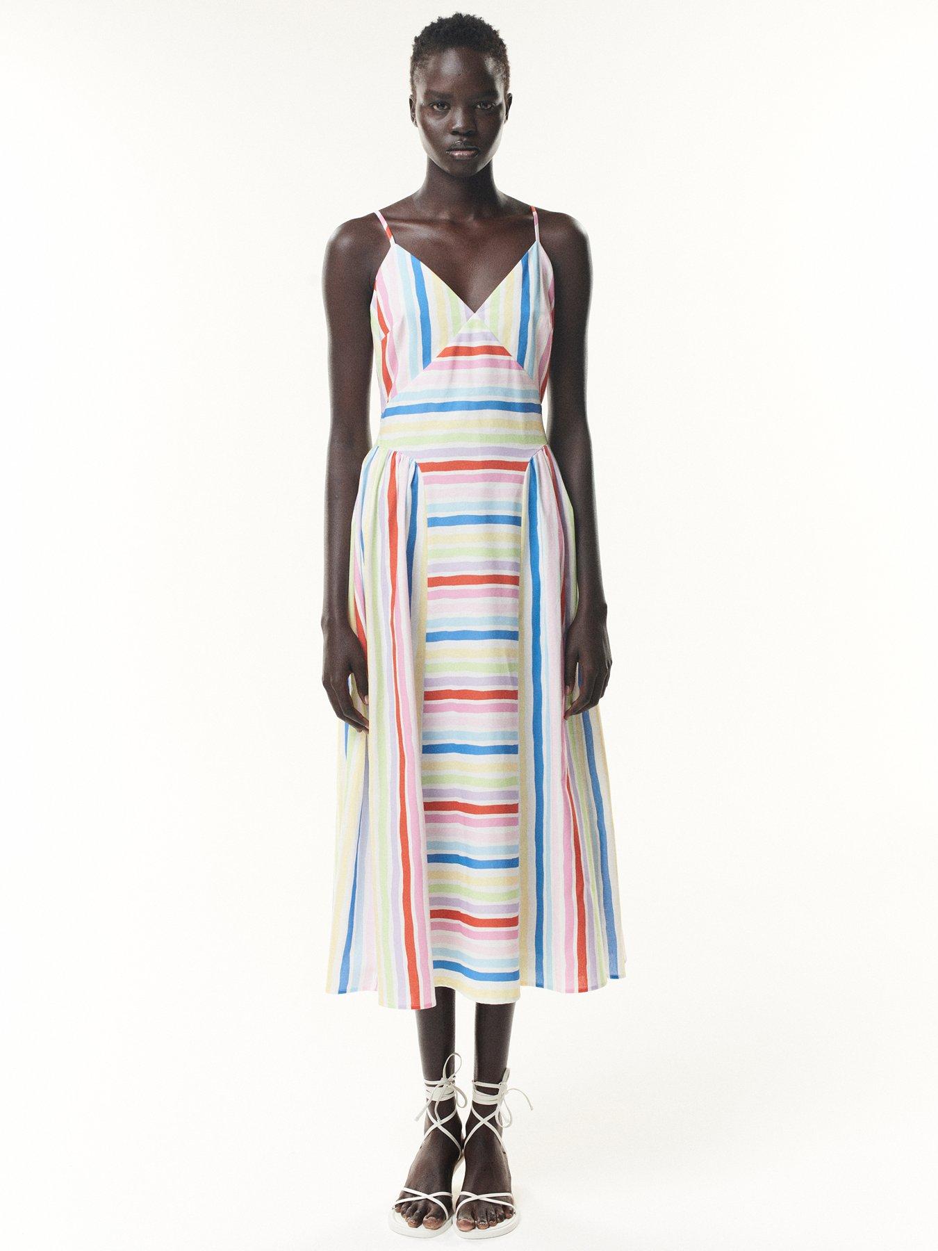 undefined Sally Painted Stripe Midi Dress