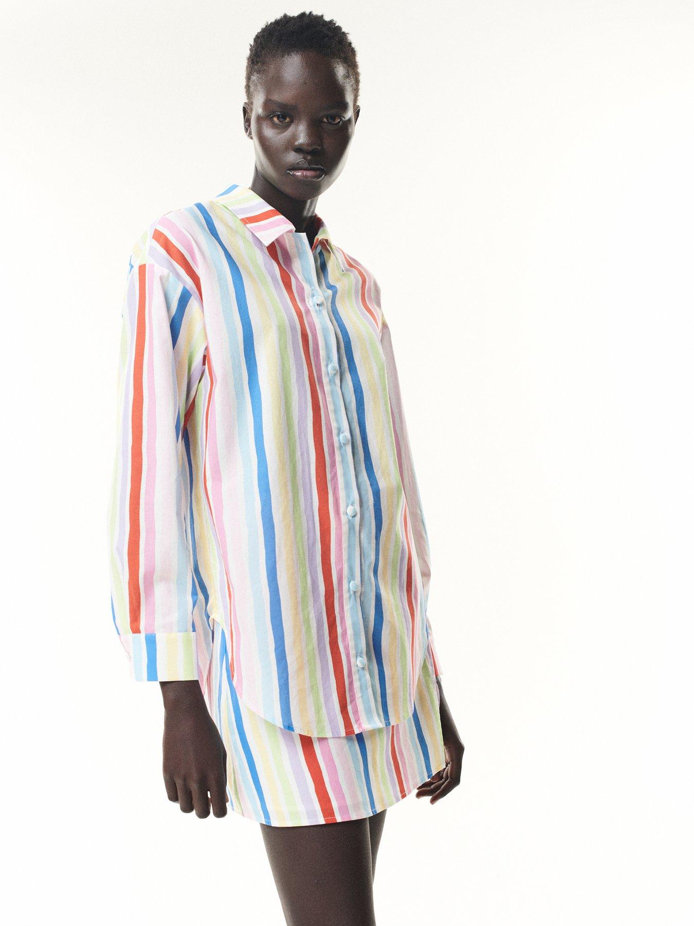 undefined Arin Rainbow Stripe Shirt