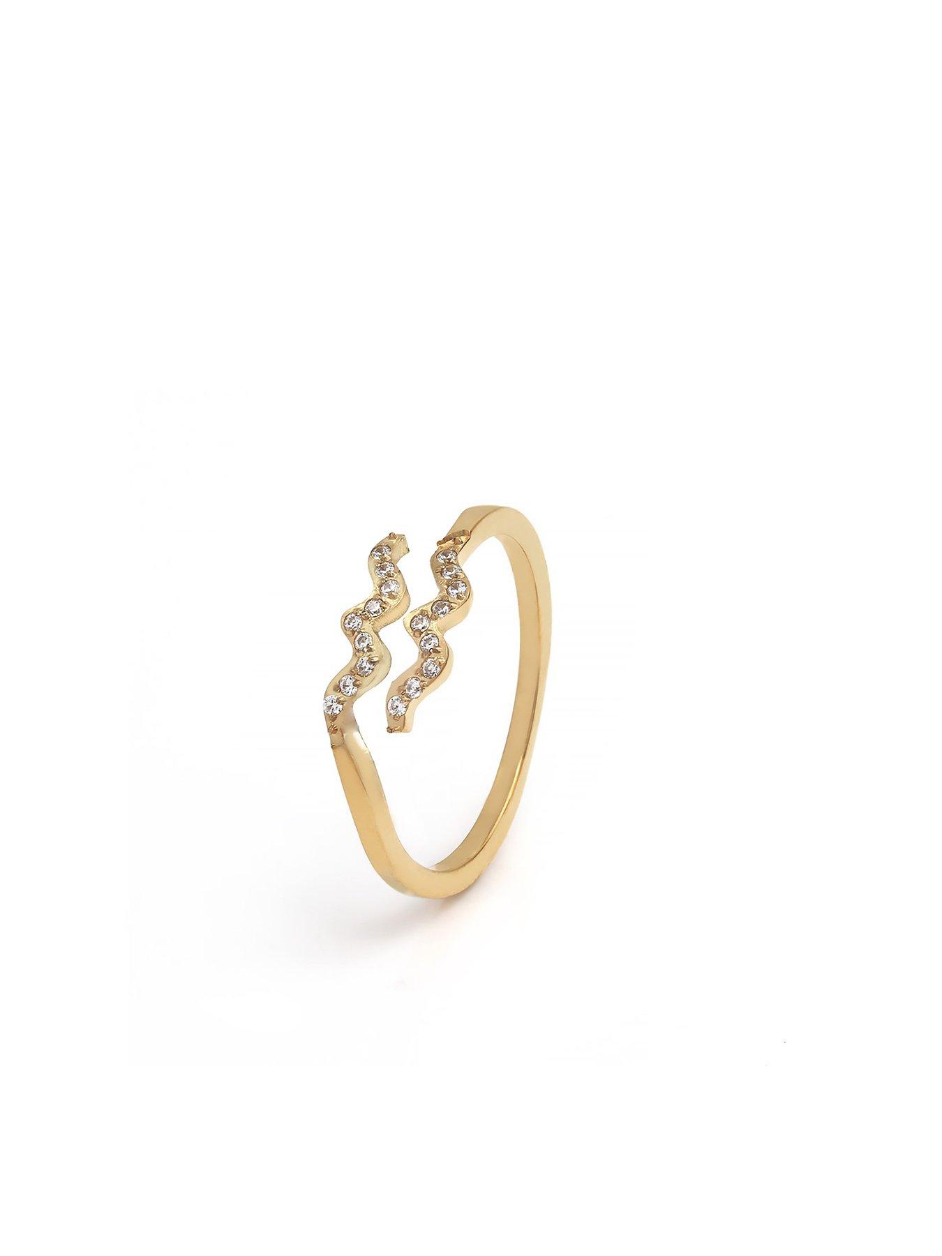 Product photograph of Say It With Gold Zodiac Rings With Cz Stones from very.co.uk