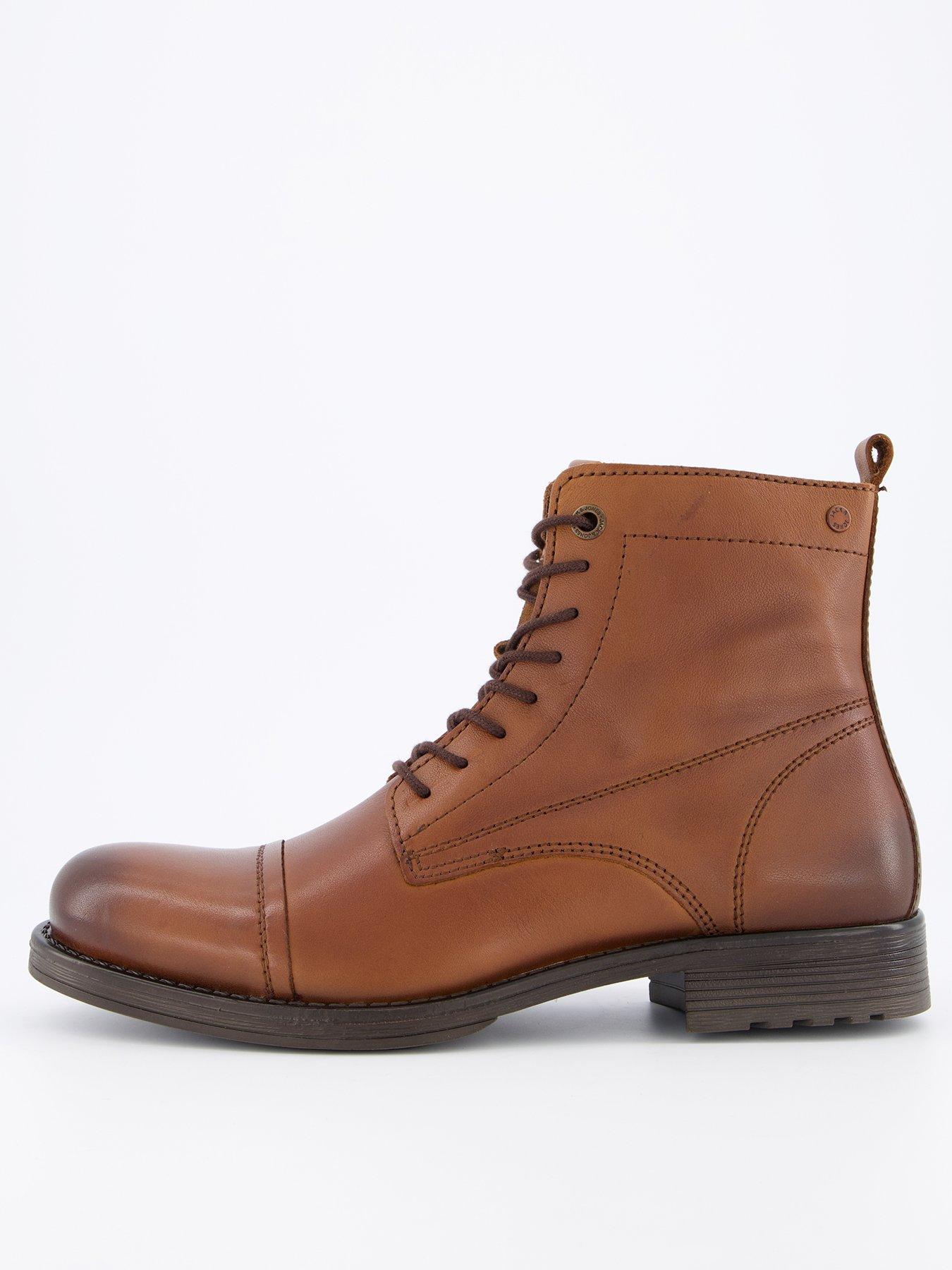 undefined Leather Lace Up Boots - Brown