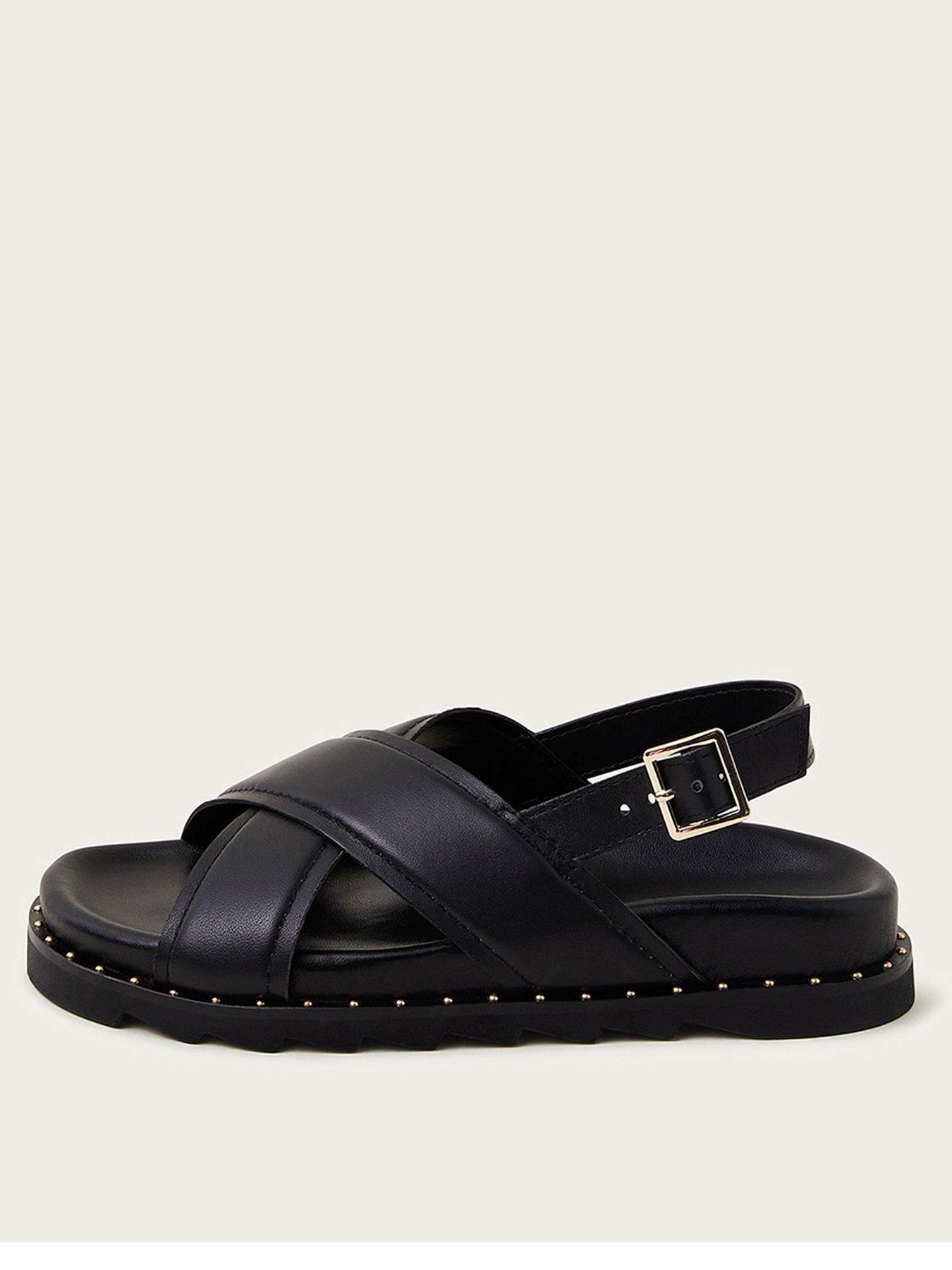 Monsoon Cross Strap Sandal - Black