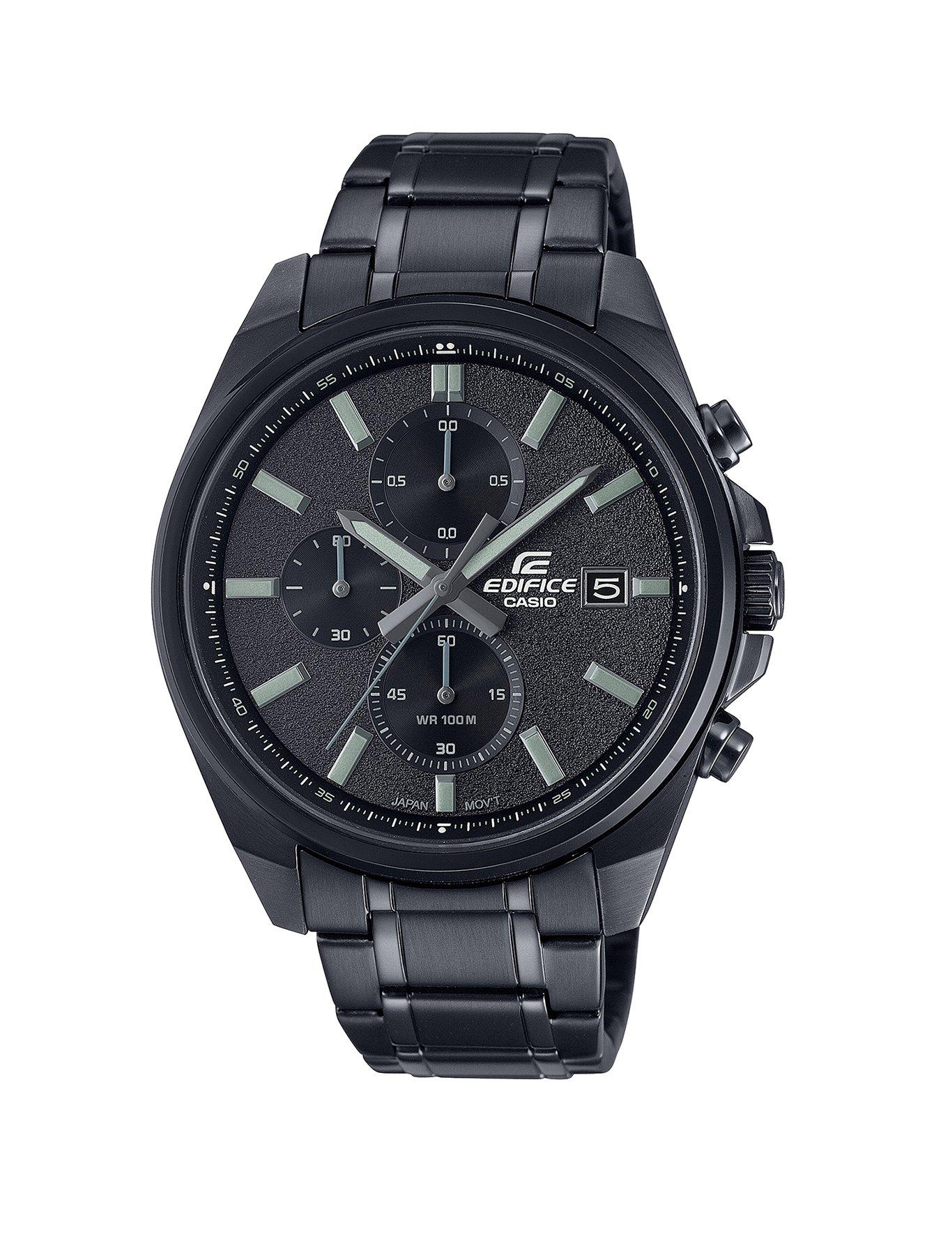 Product photograph of Casio Edifice Chronograph Stainless Steel Mens Watch from very.co.uk