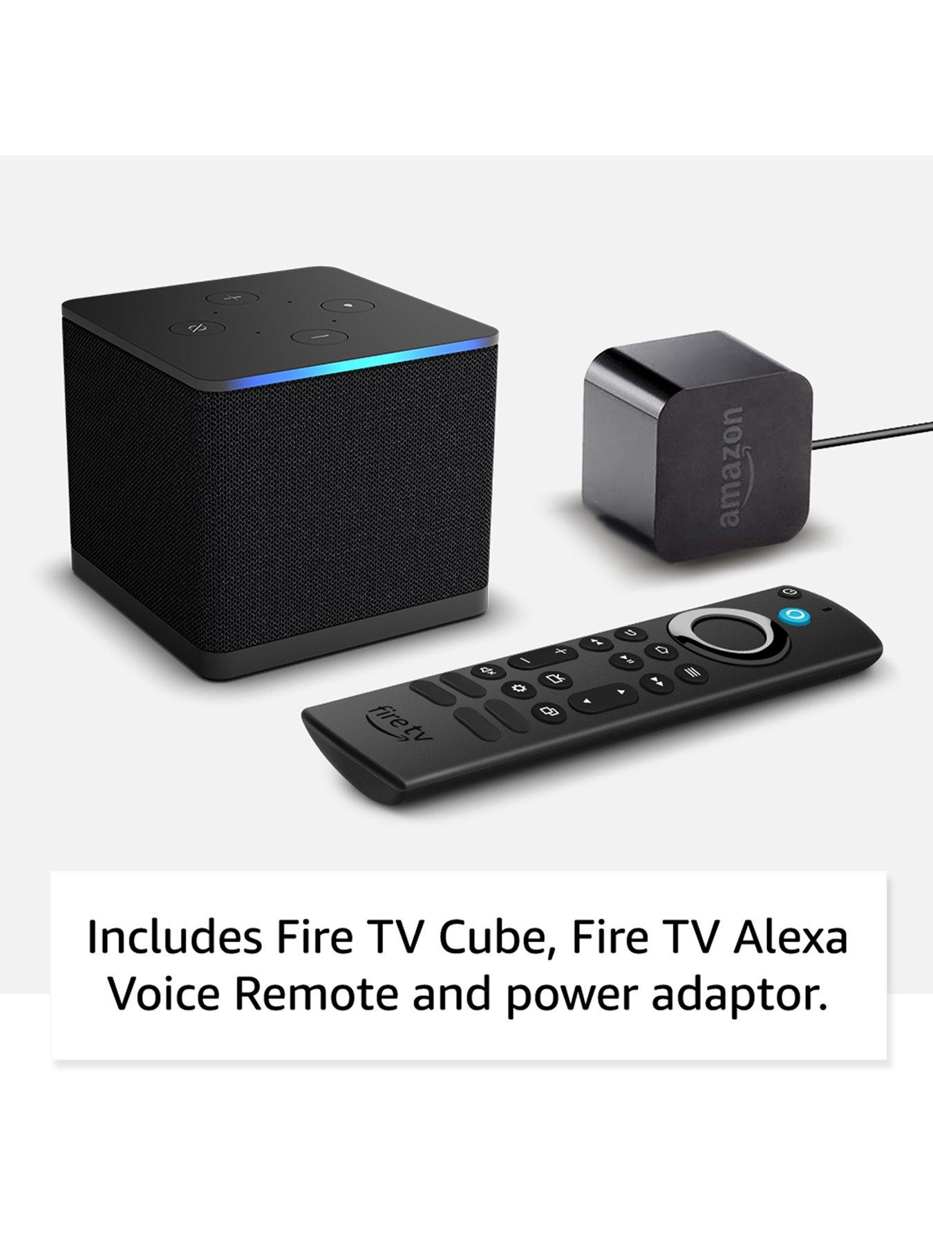 Amazon Fire TV Cube (Newest gen), TV Guide with Live TV, hands
