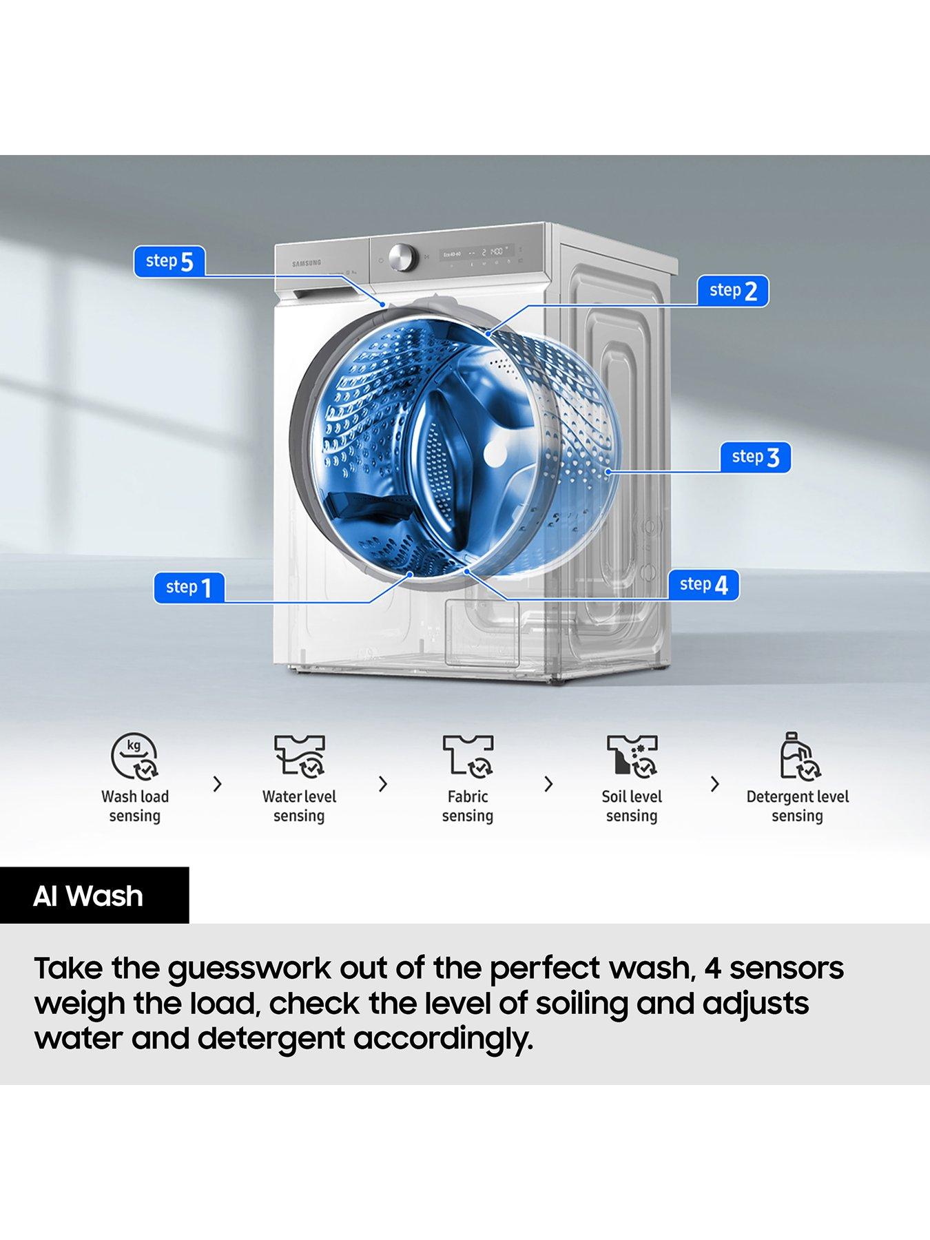 Image 5 of 8 of Samsung Series 6 AI Energy WW90DG6U85LEU1 9kg Load, 1400 Spin Washing Machine with Auto Dose - White