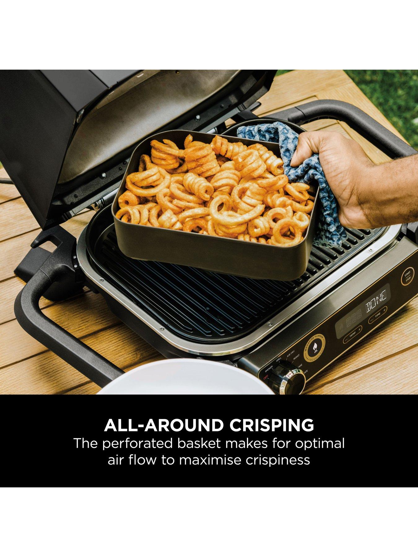 NINJA Woodfire Electric BBQ Grill Combo Crisper Basket Very