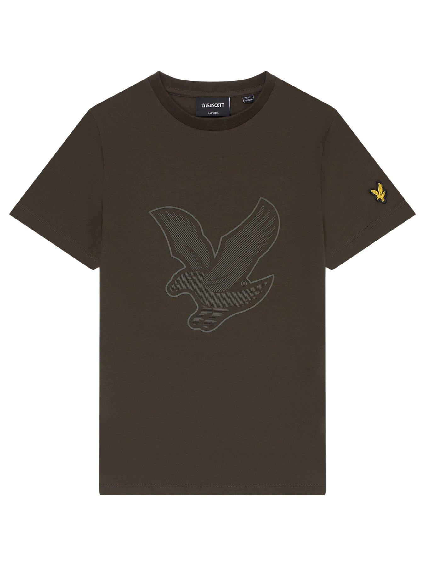 lyle & scott boys graphic eagle t-shirt - khaki