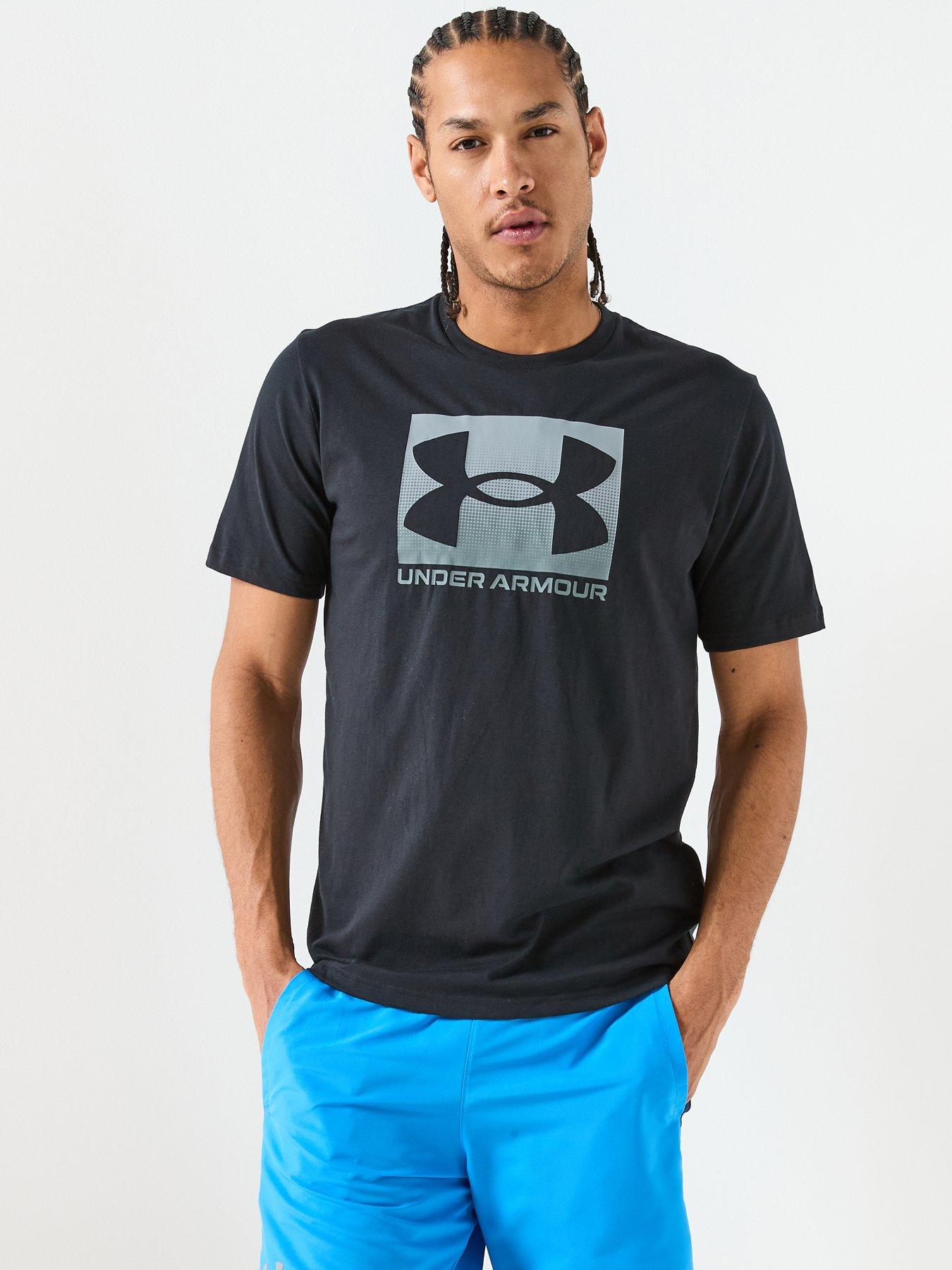 UNDER ARMOUR Men's Training Boxed Sports Logo T-Shirt - Black