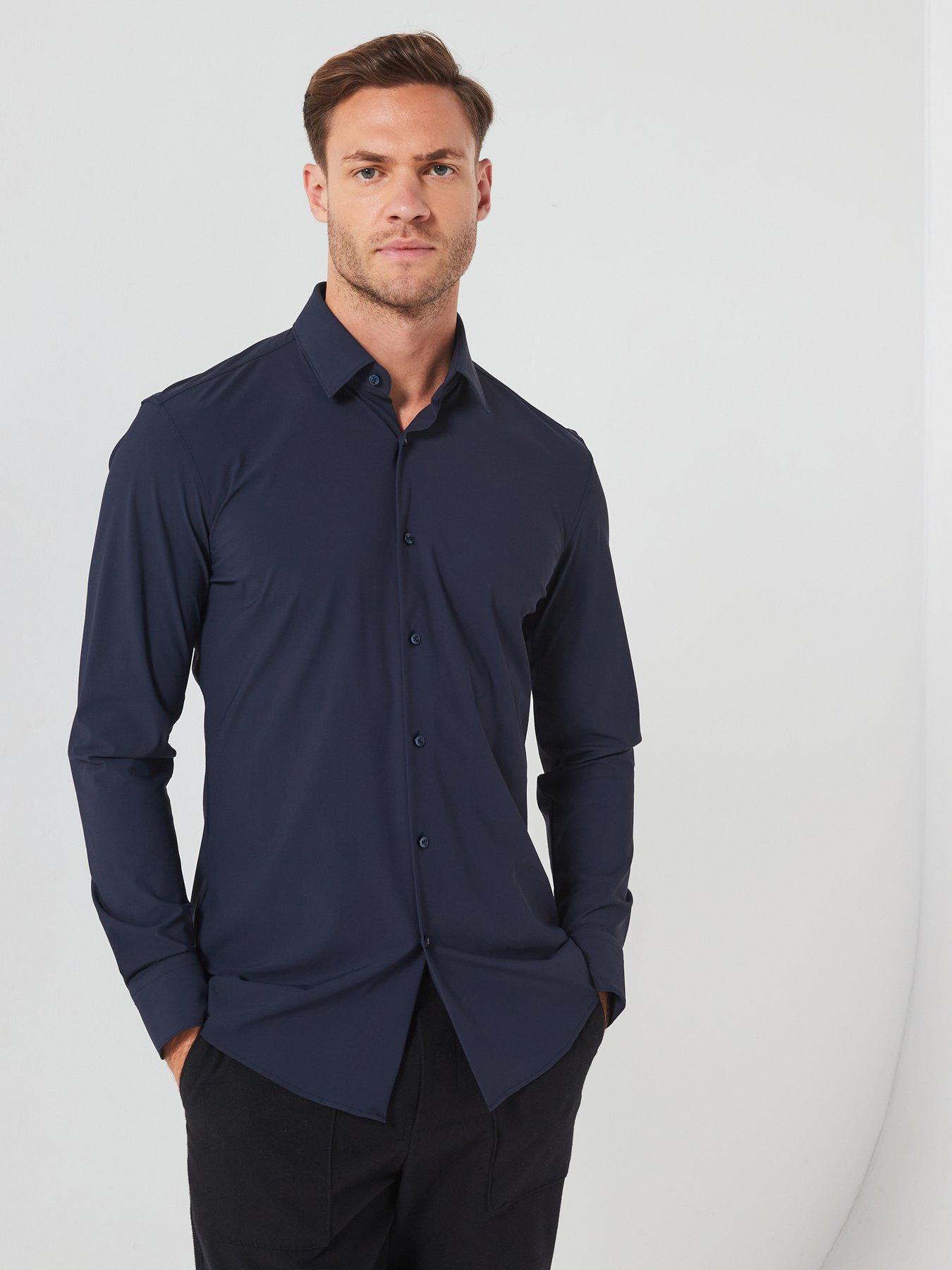 undefined P-Hank Slim Fit Performance Stretch Shirt - Black