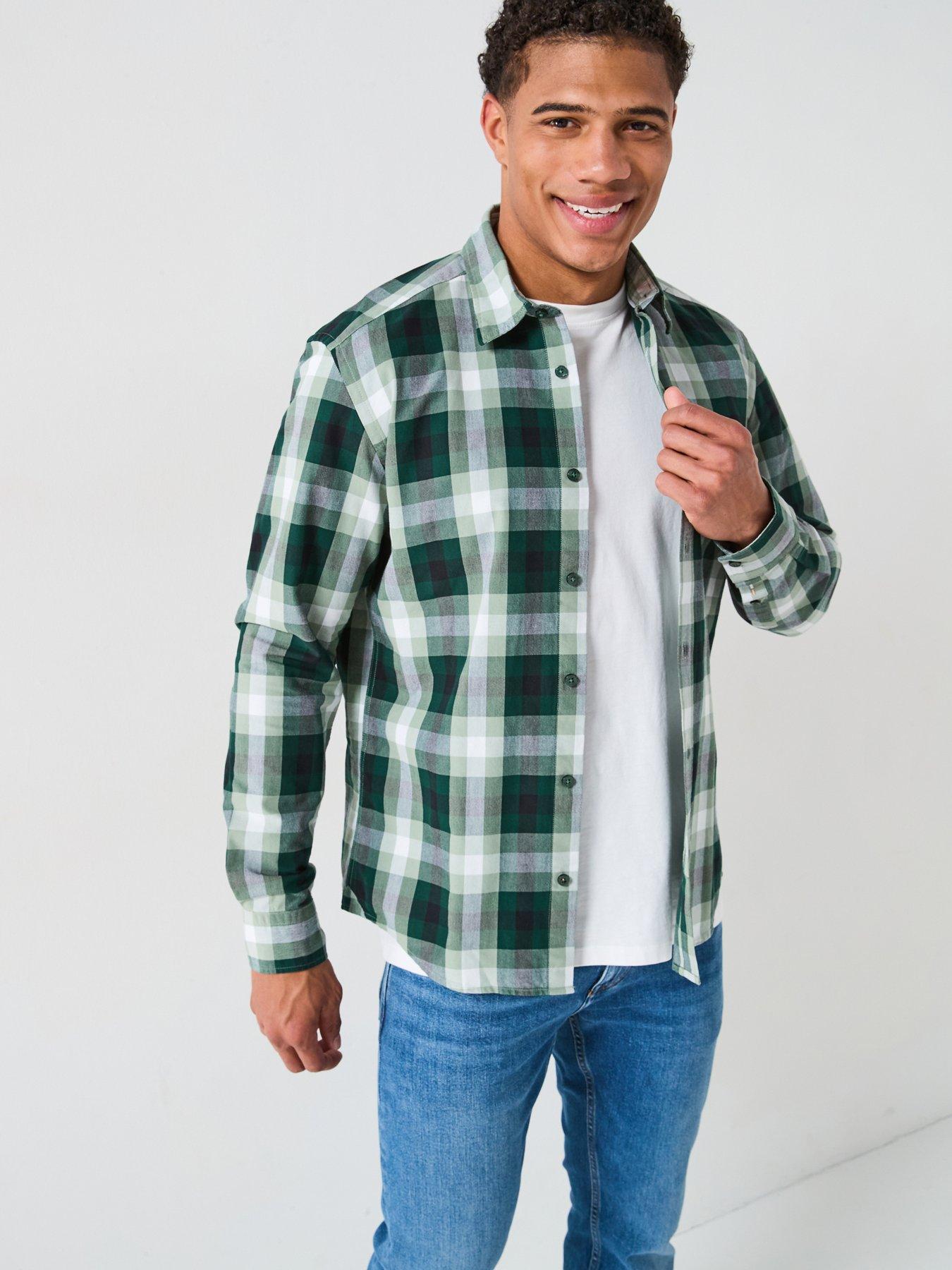 undefined C-Liam Check Shirt - Dark Green