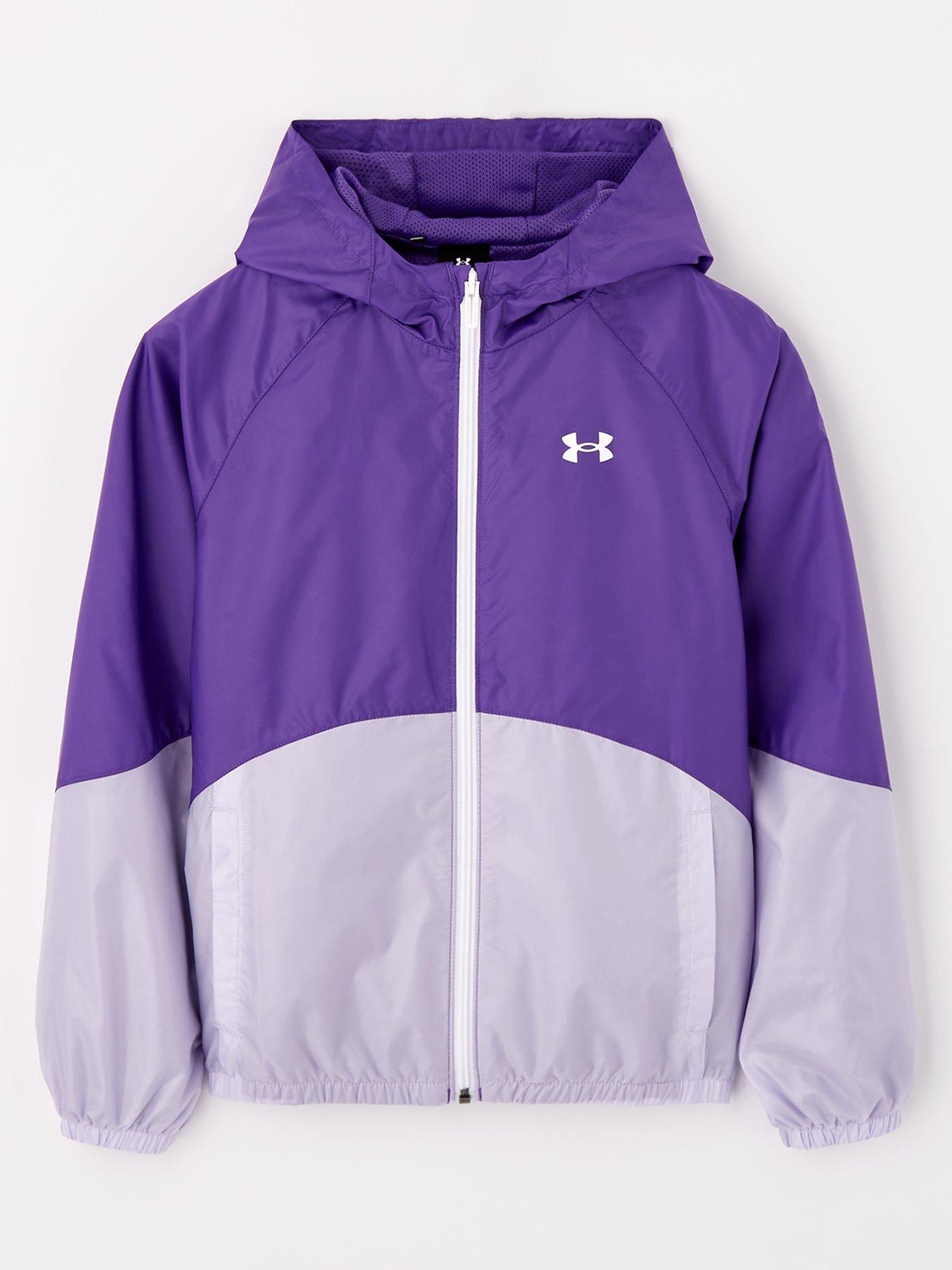 UNDER ARMOUR Girls Training Sport Windbreaker Jacket Purple Very