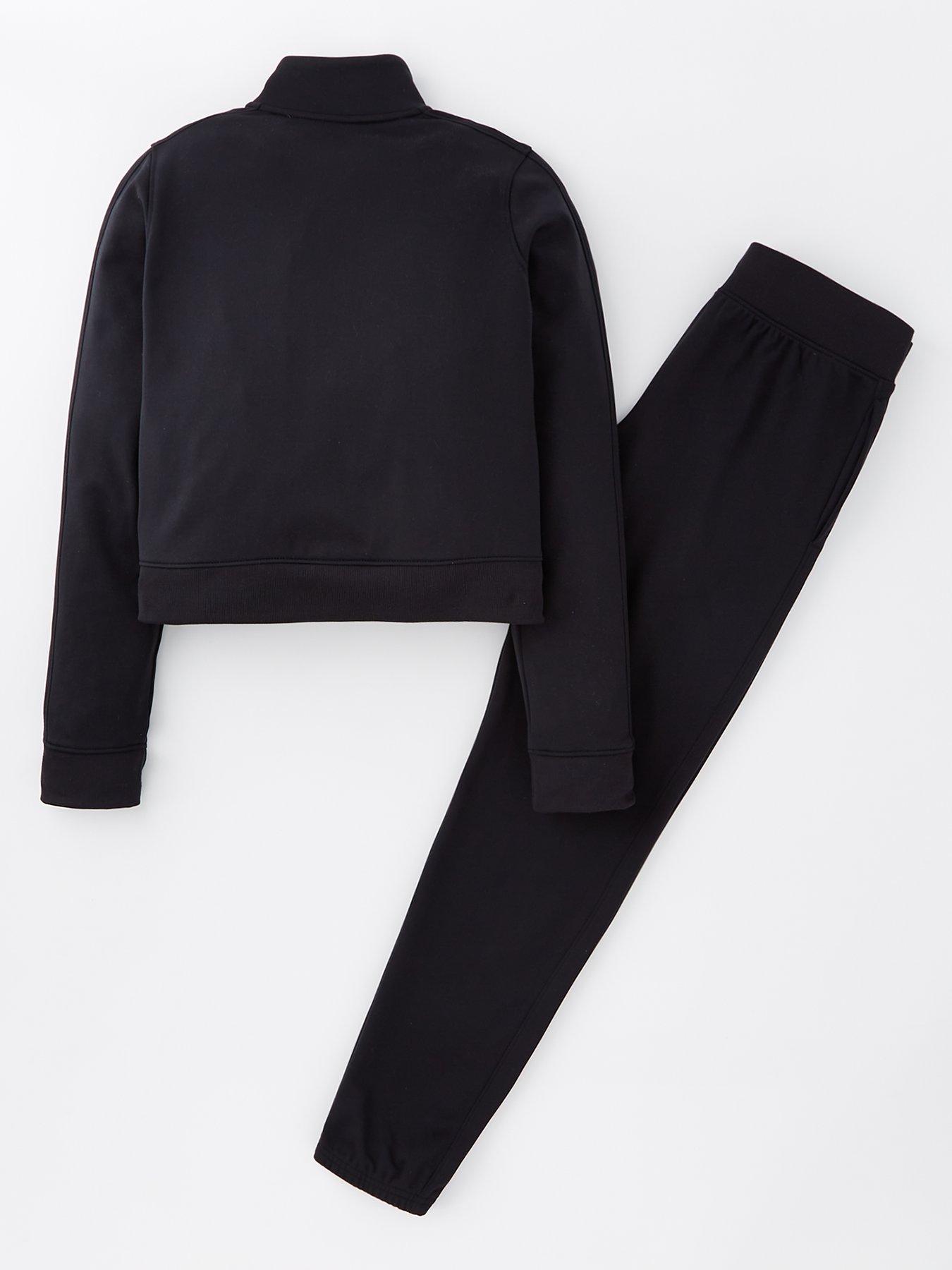 Girls Training Icon Knit Crop Tracksuit Black