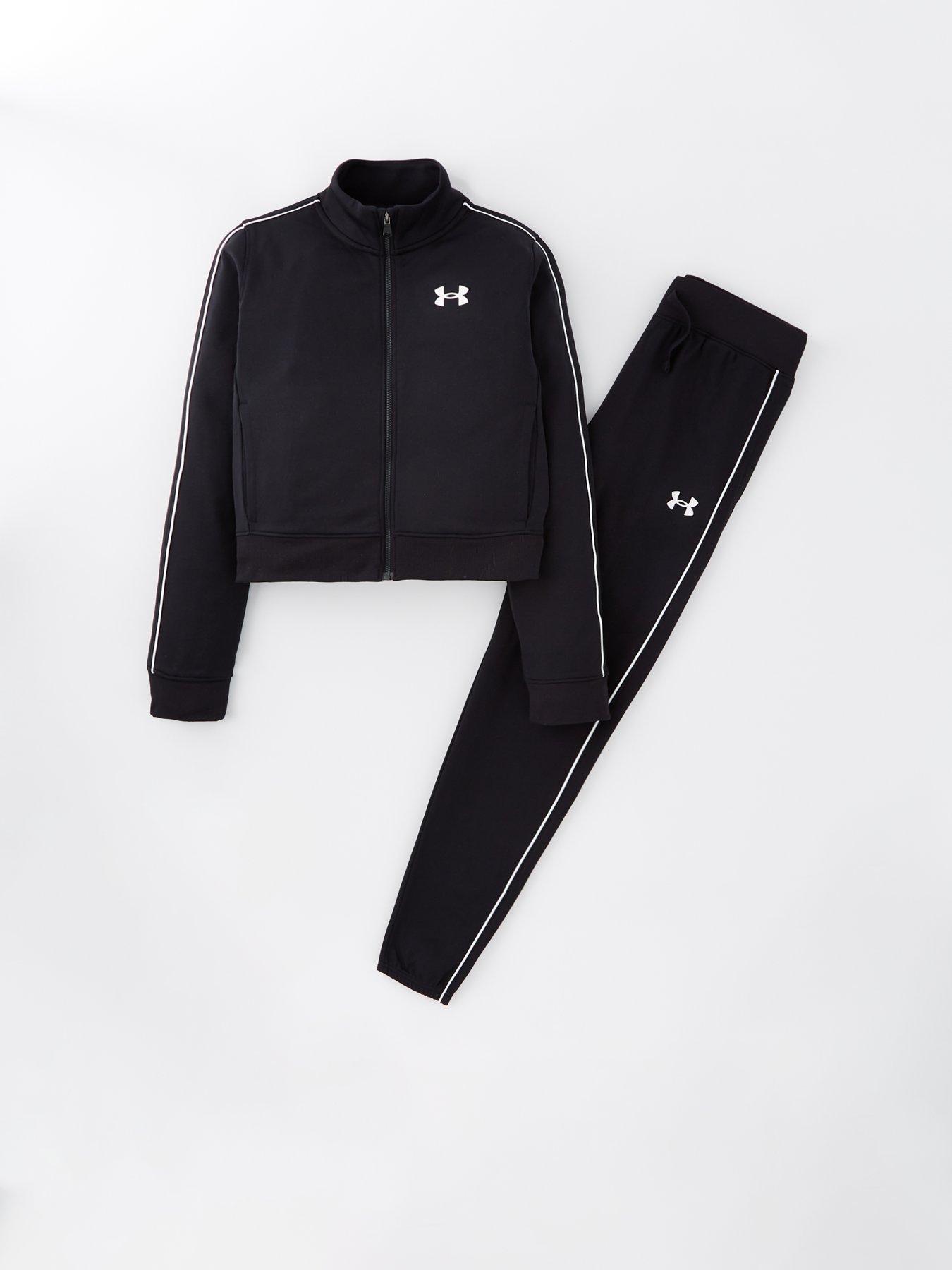 UNDER ARMOUR Girls Training Icon Knit Crop Tracksuit Black Very