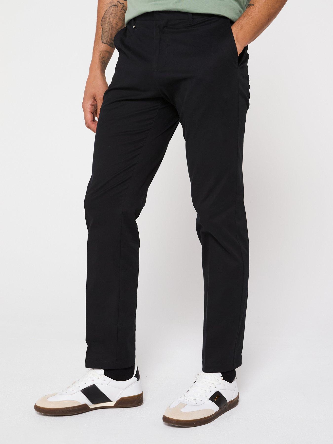 undefined C-Genius Tab Detail Slim Fit Casual Trousers - Black