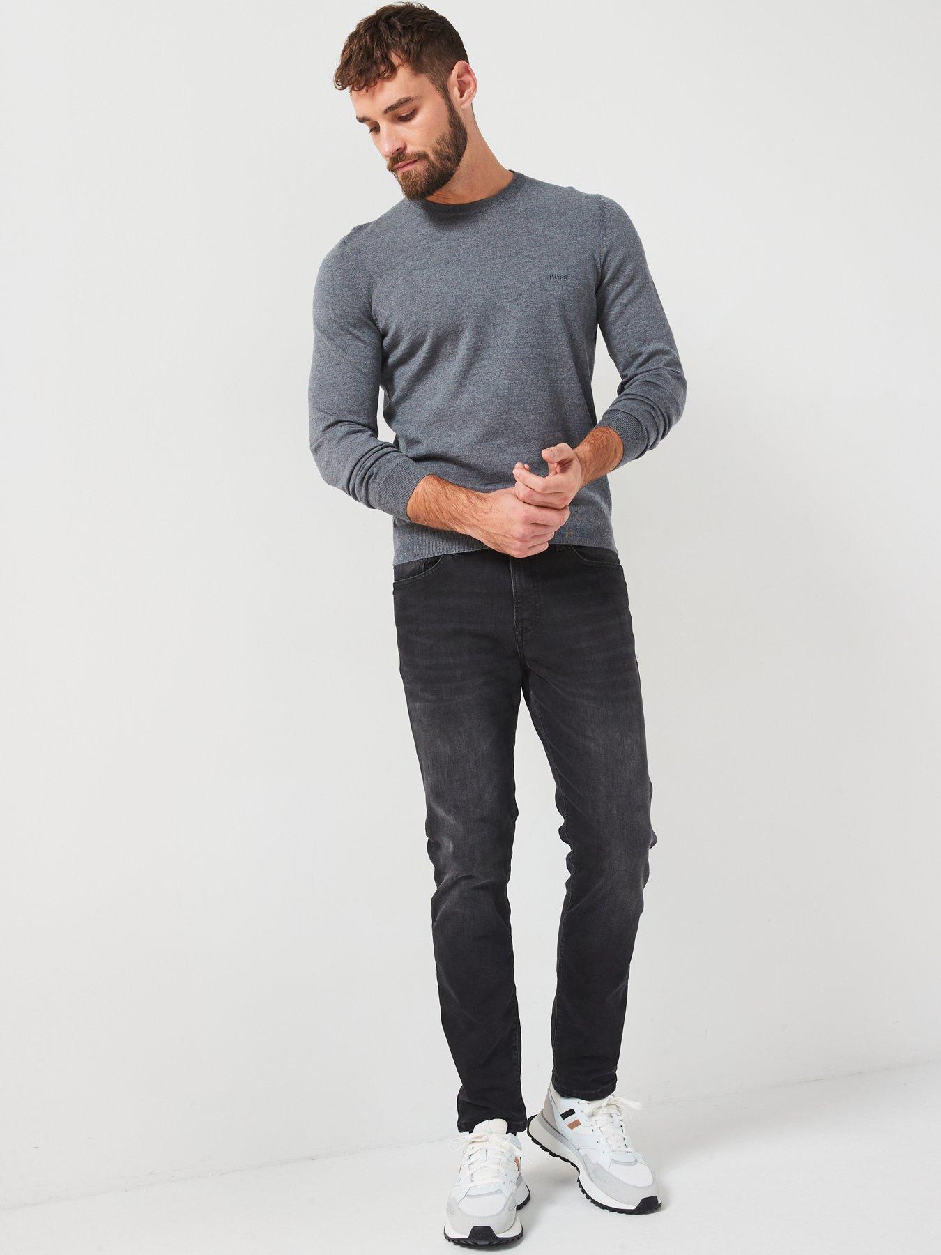 Image 3 of 6 of BOSS Botto-L Regular Fit Crew Knitted Jumper - Dark Grey