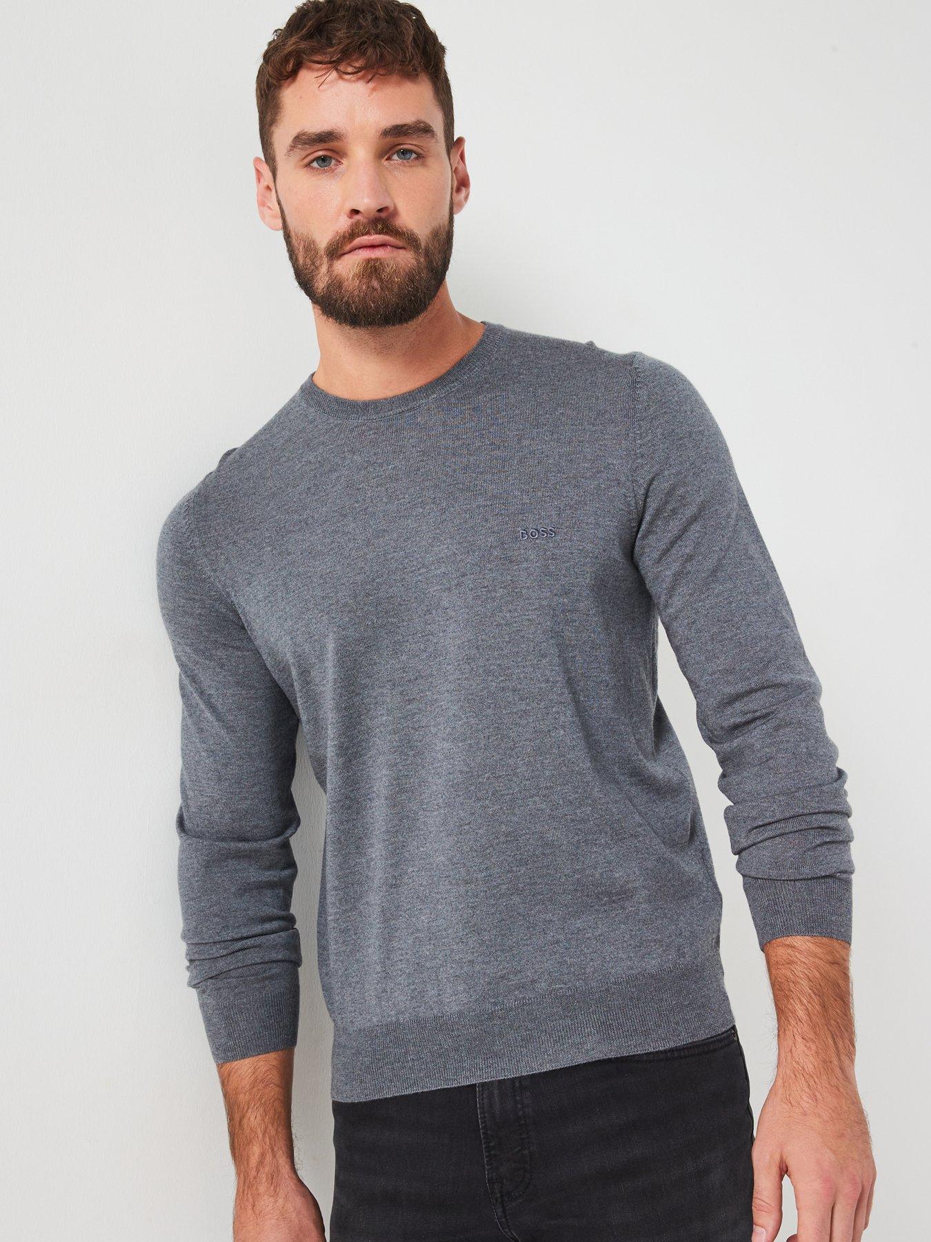 Image 5 of 6 of BOSS Botto-L Regular Fit Crew Knitted Jumper - Dark Grey