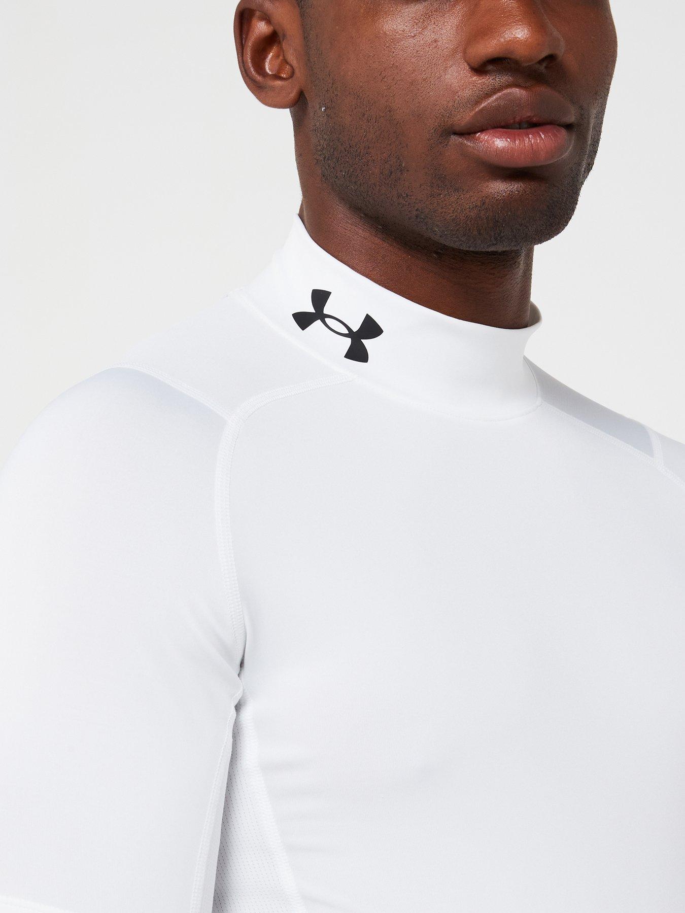 Image 4 of 5 of UNDER ARMOUR Mens Training Heat Gear Armour Comp Mock Top - White