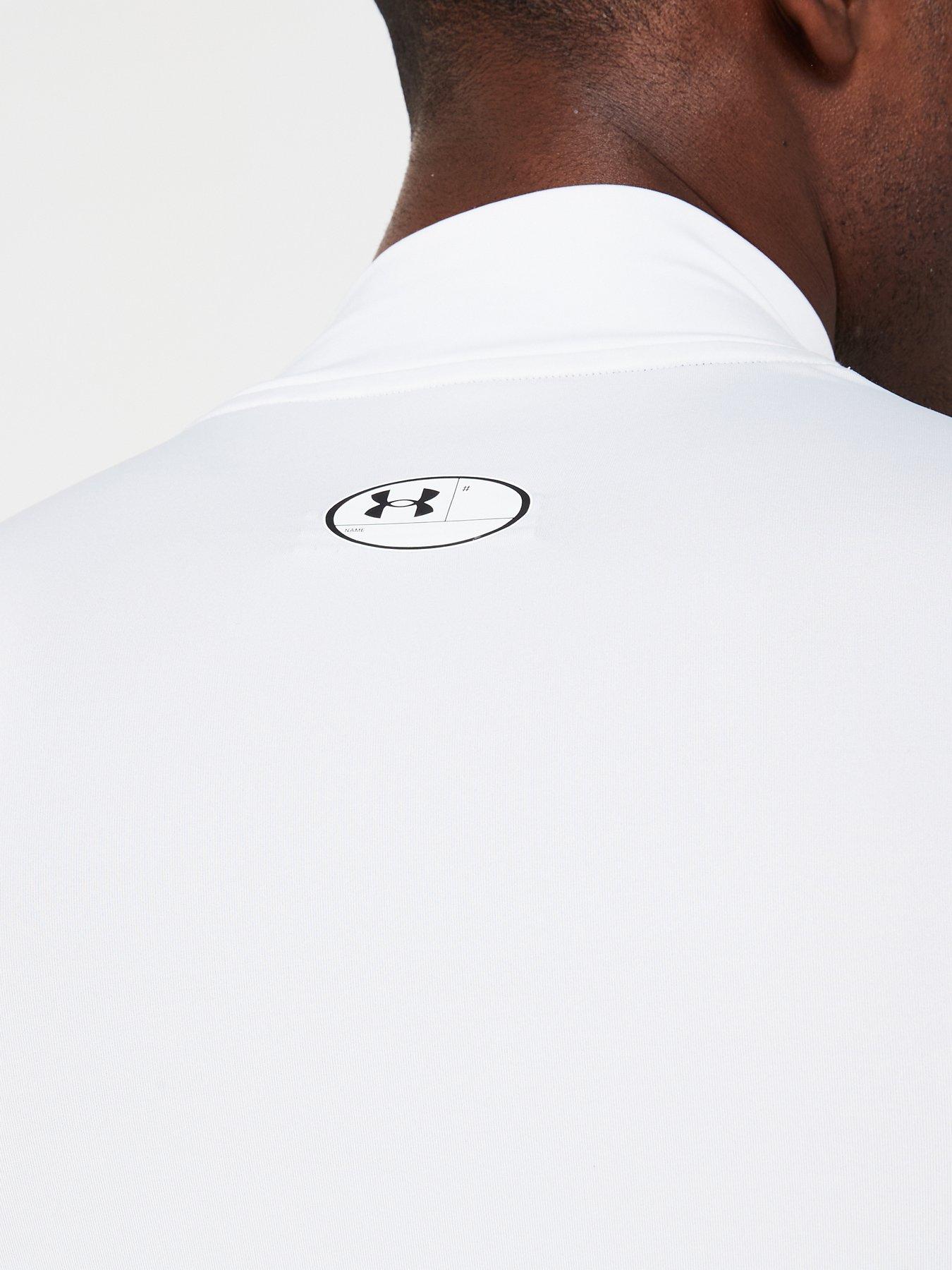 Image 5 of 5 of UNDER ARMOUR Mens Training Heat Gear Armour Comp Mock Top - White