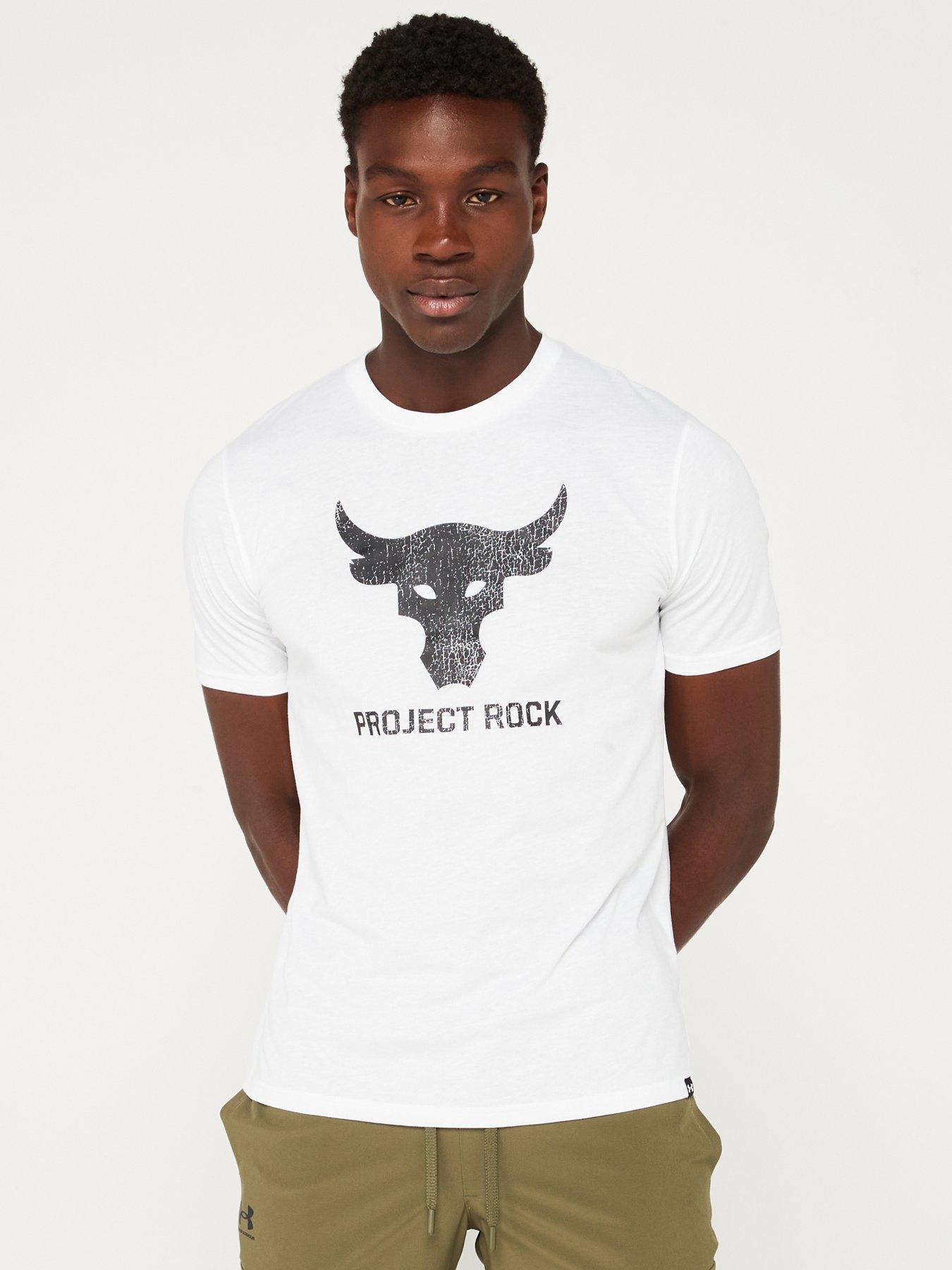 undefined Mens Training Projec Rock Payoff Graphic T-Shirt - White