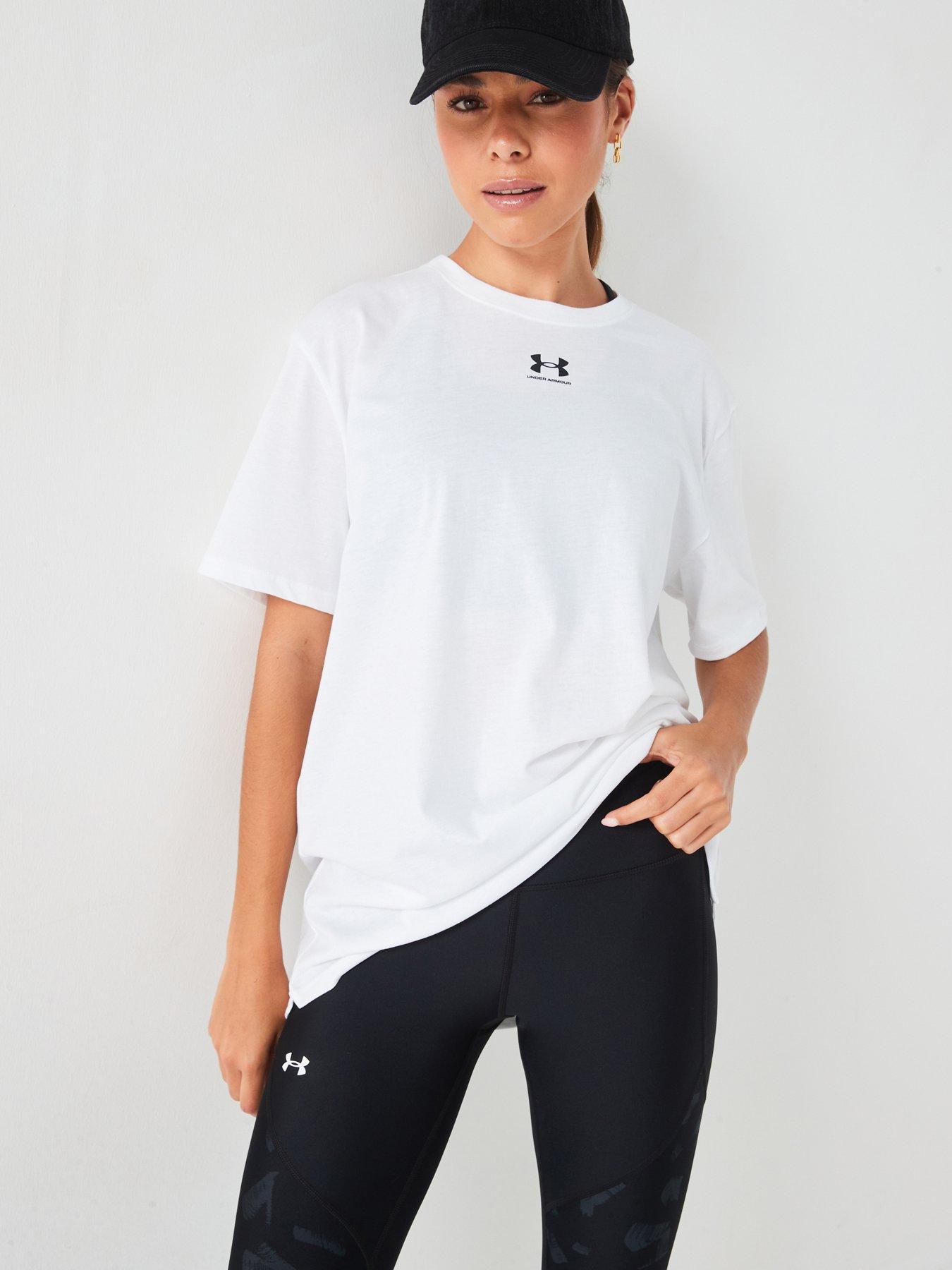 UNDER ARMOUR Womens Training Campus Oversized T-Shirt - White