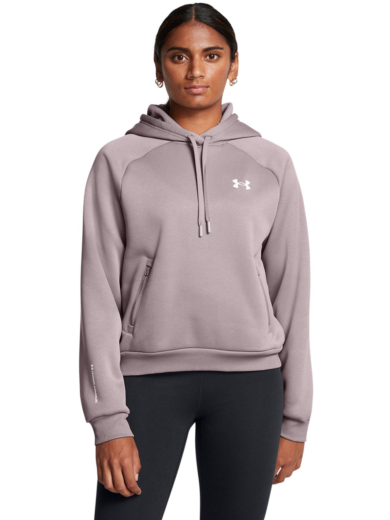 UNDER ARMOUR Womens Training Armour Fleece Pro Hoodie Grey Very