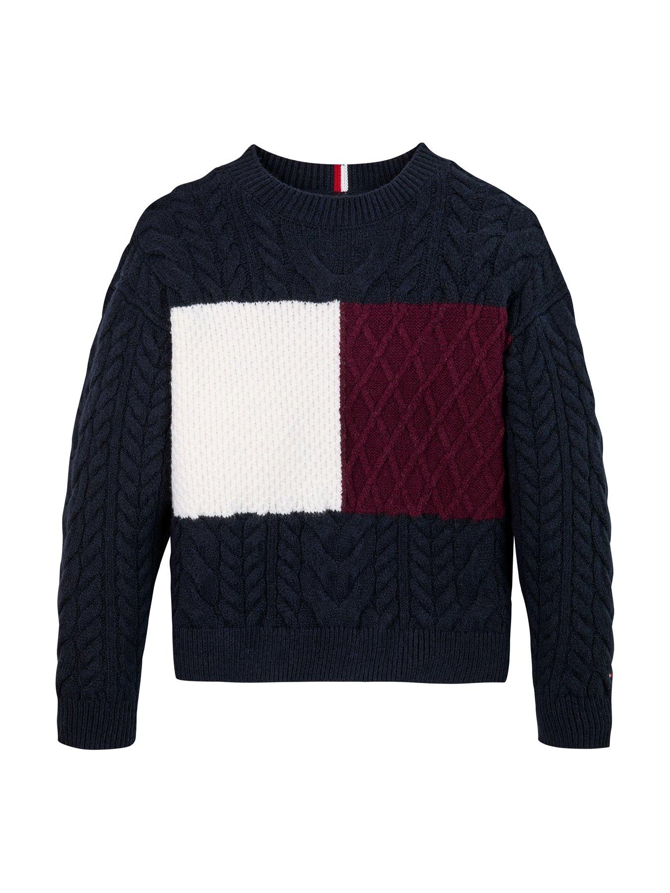 Tommy Hilfiger Boys Colorblock Sweater Navy Very