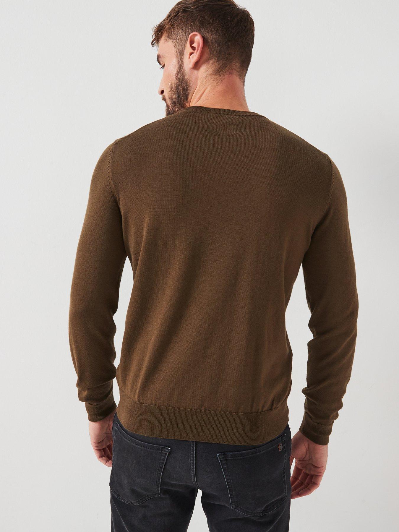 Image 2 of 4 of BOSS Botto-L Regular Fit Crew Knitted Jumper - Brown