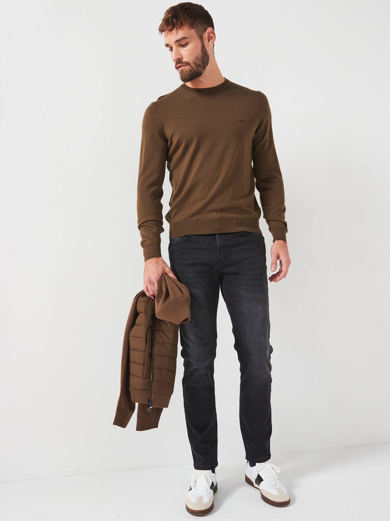 Image 3 of 4 of BOSS Botto-L Regular Fit Crew Knitted Jumper - Brown