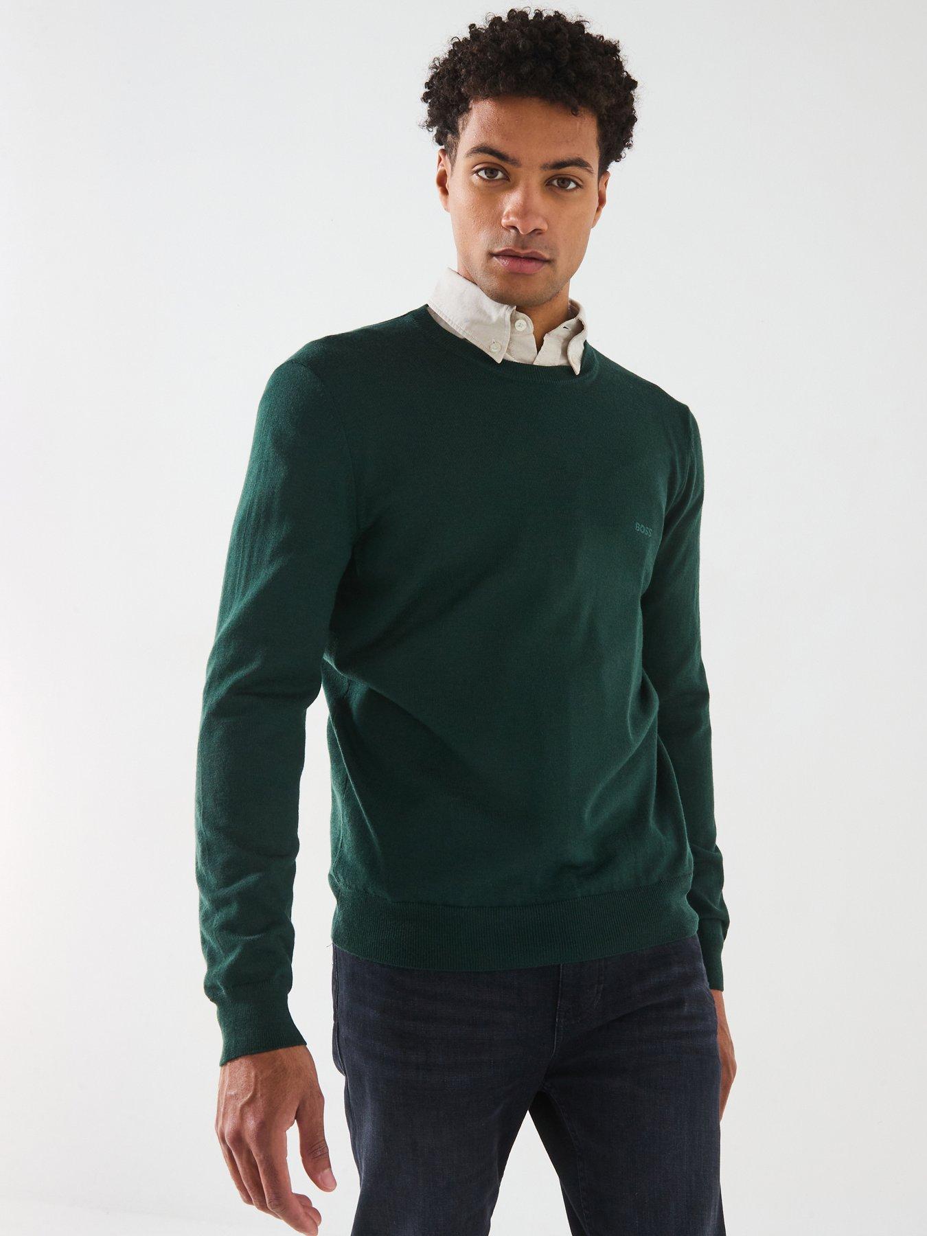 undefined Botto-L Regular Fit Crew Knitted Jumper - Dark Green