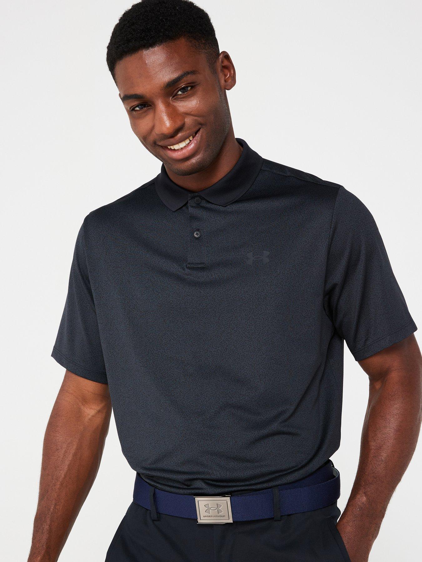 Image 1 of 4 of UNDER ARMOUR Mens Golf Performance 3.0 Printed Polo - Black