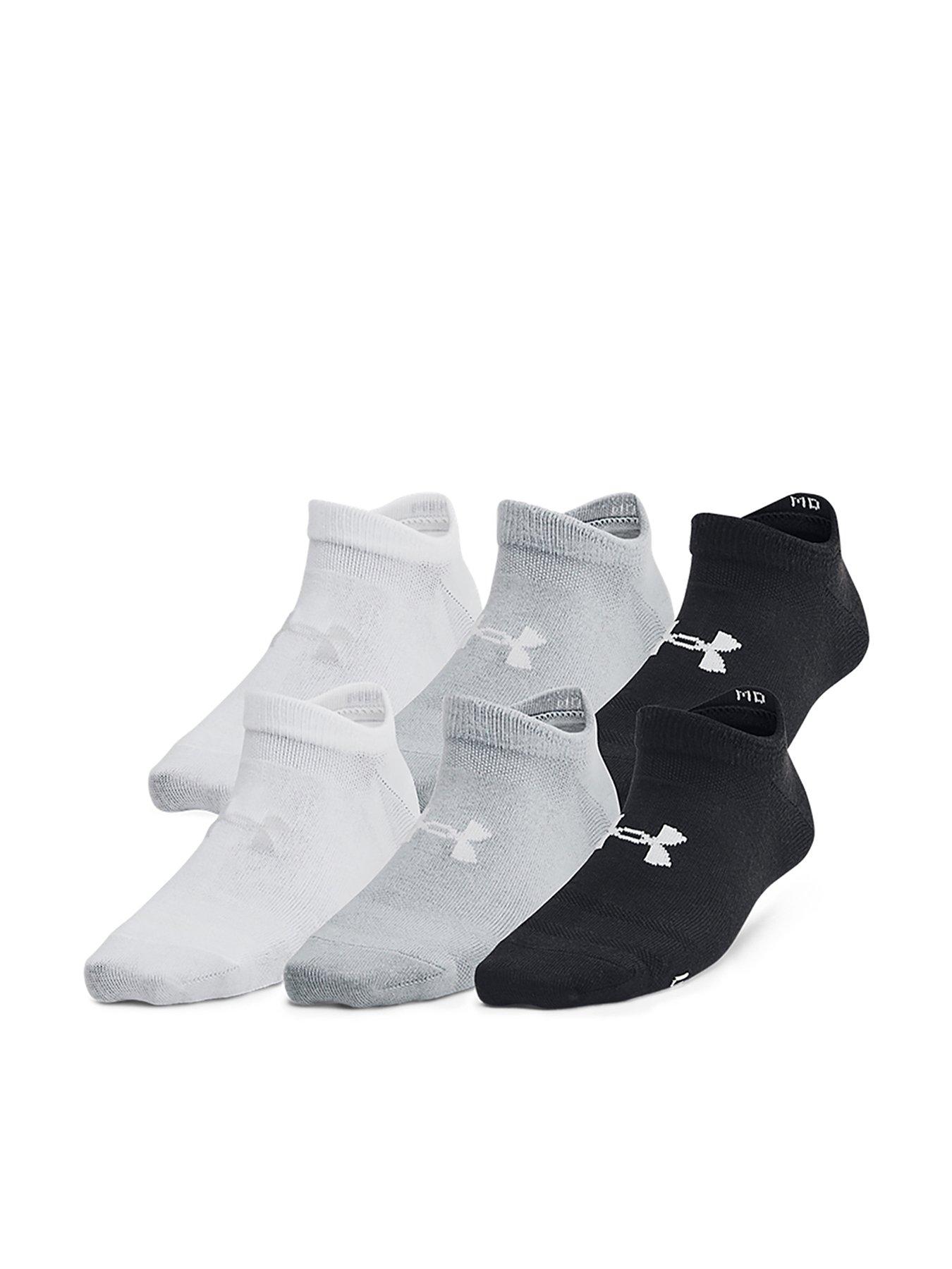 UNDER ARMOUR Junior Unisex Training Essential No Show 6pack Socks, Black, Size Xs