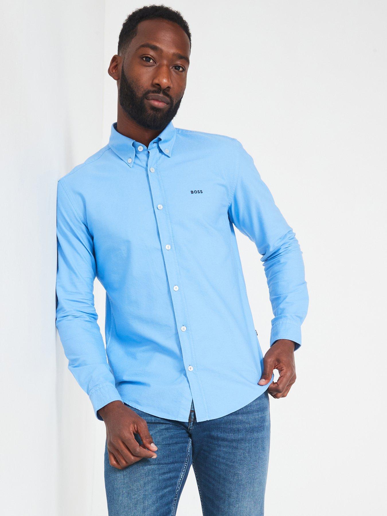 undefined Roan Slim Fit Button Down Oxford Shirt - Light Blue