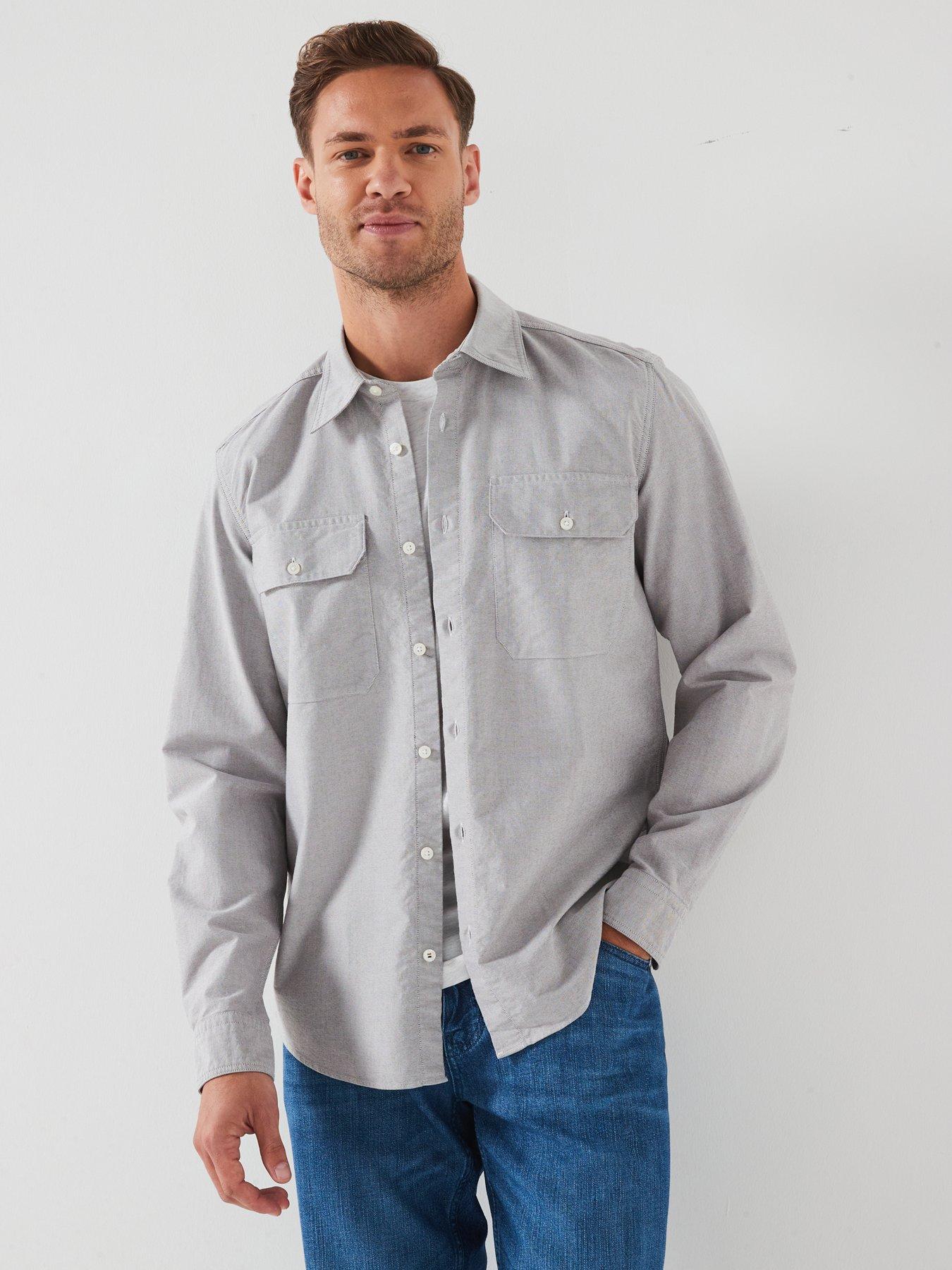 undefined H-Liam Regular Fit Double Pocket Shirt - Brown