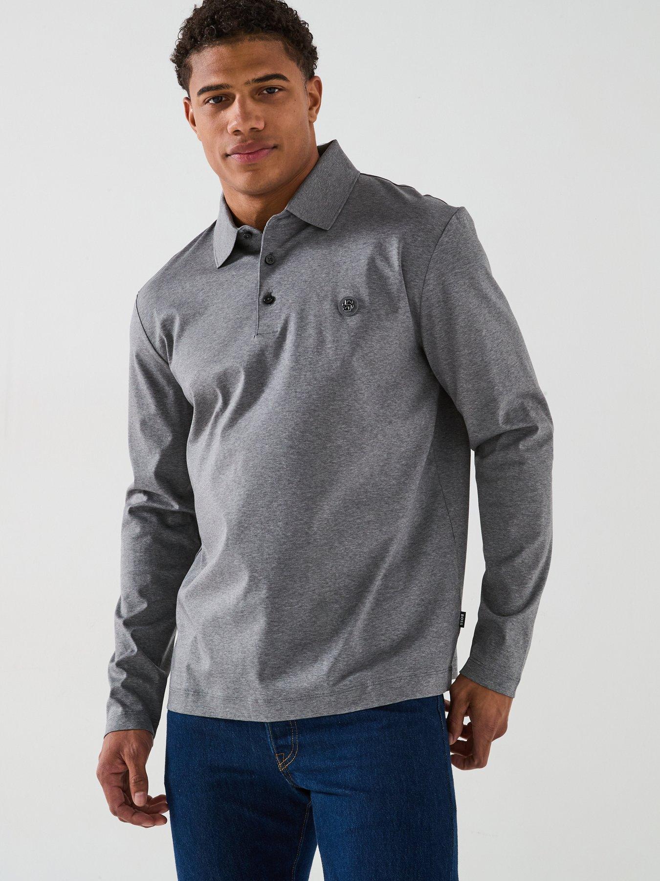 undefined C-Paley 01 Long Sleeve Polo Shirt - Dark Grey
