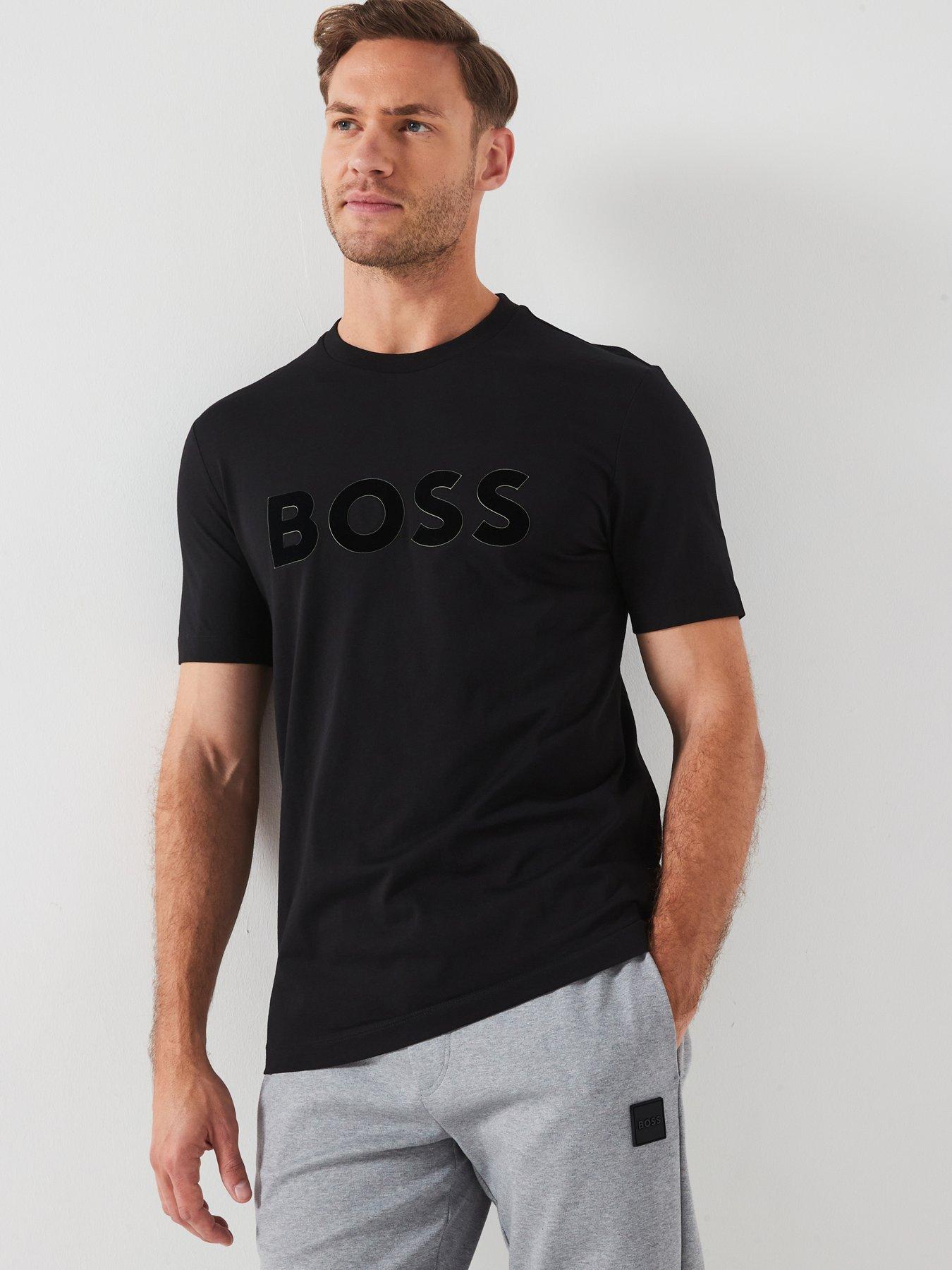 BOSS BLACK C-THOMPSON 60 コットン ロゴ Tシャツ BOSS C-Thompson 60 Regular Fit Satin Finish Logo T-Shirt